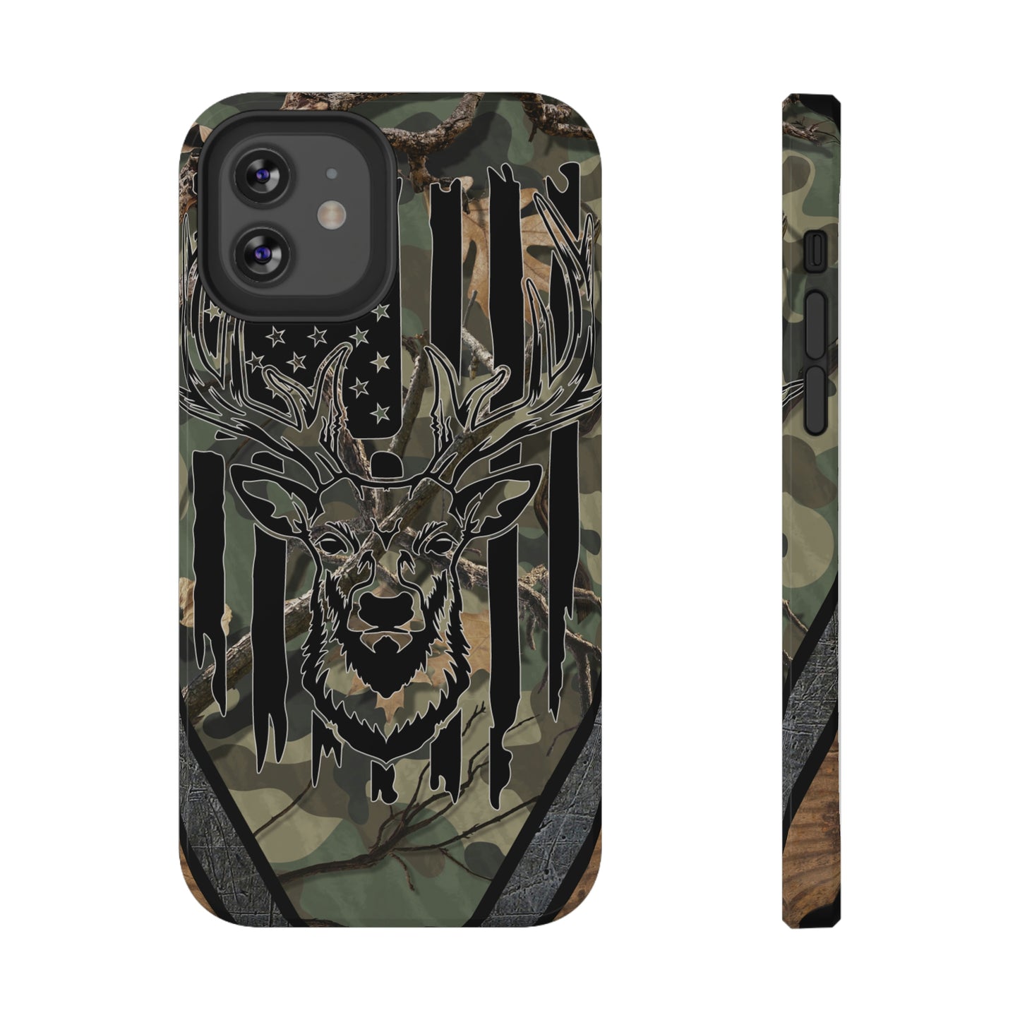 American Flag Deer Print Impact-Resistant Cases