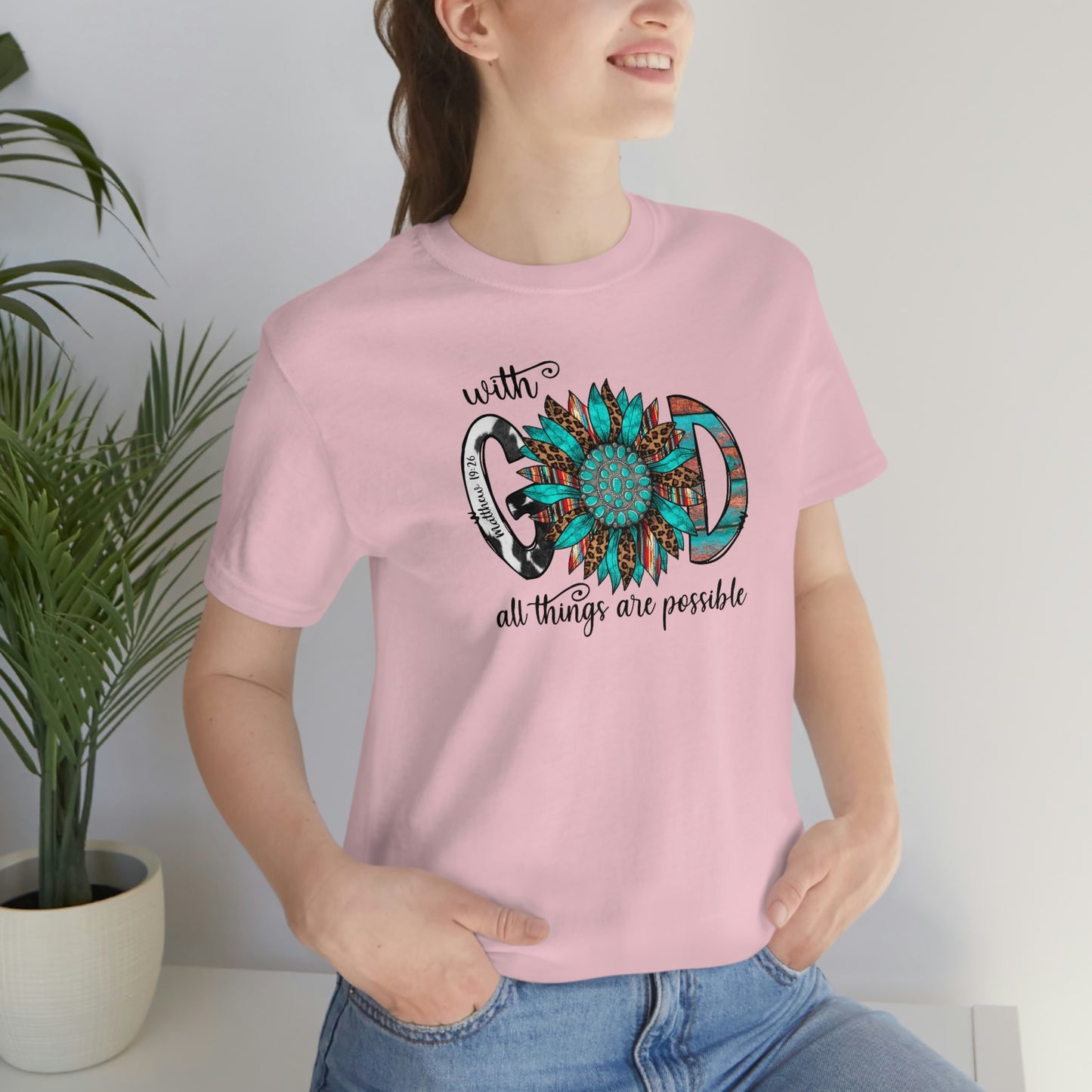 With God All Things Are Possible Unisex Jersey Short Sleeve Tee