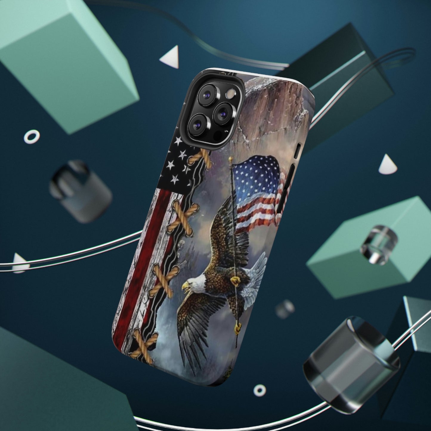 American Flag Eagle Print Impact-Resistant Cases