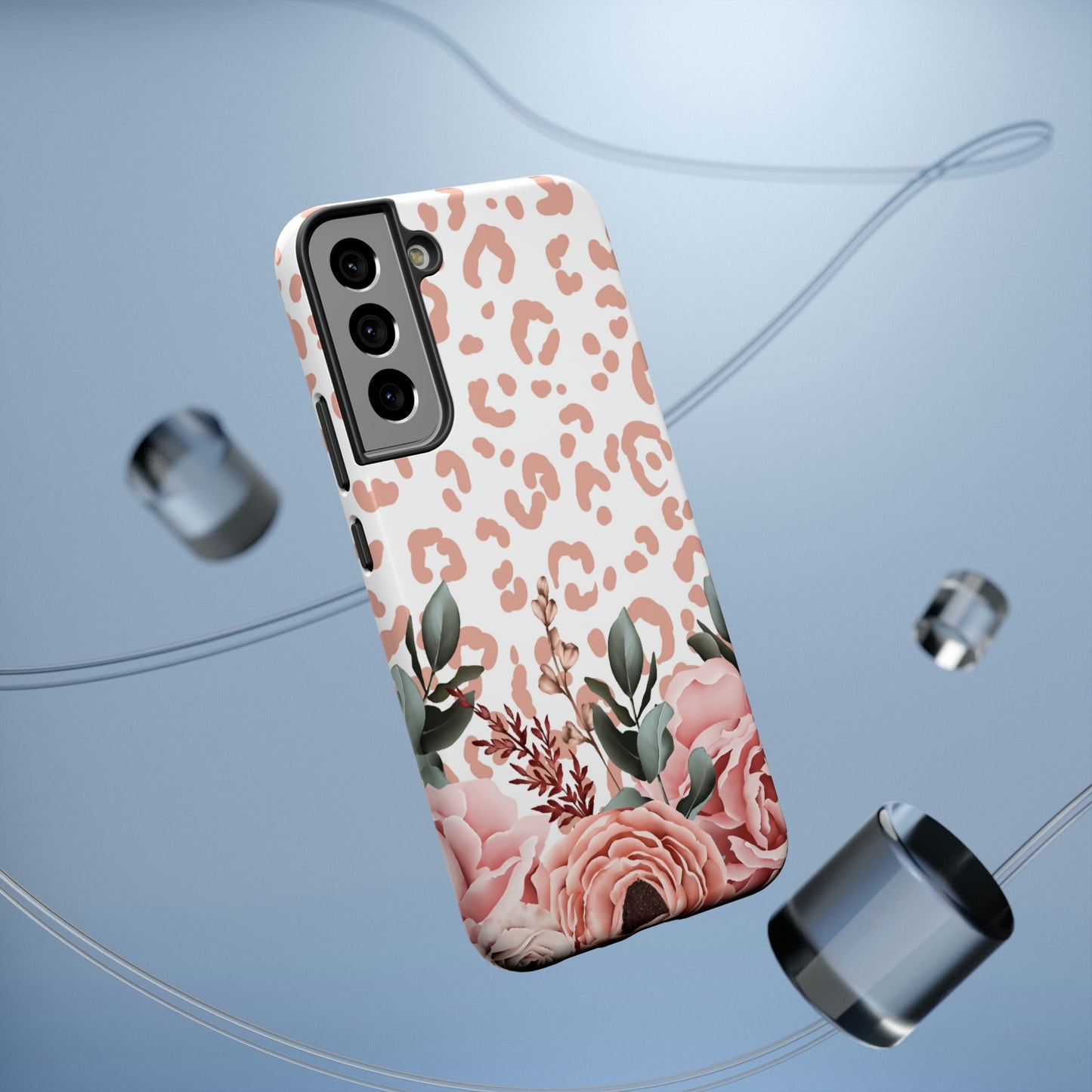 Rose Leopard Print Impact-Resistant Cases