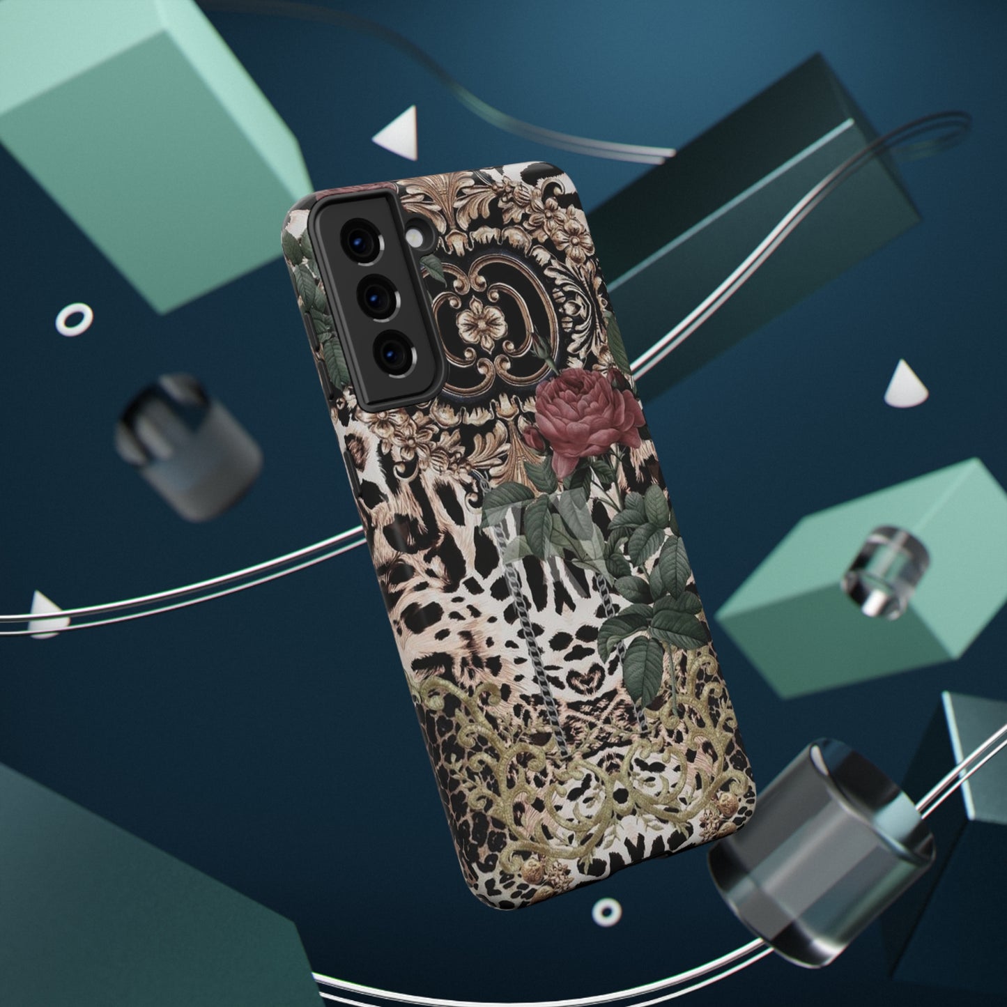 Rose Leopard Print Impact-Resistant Cases