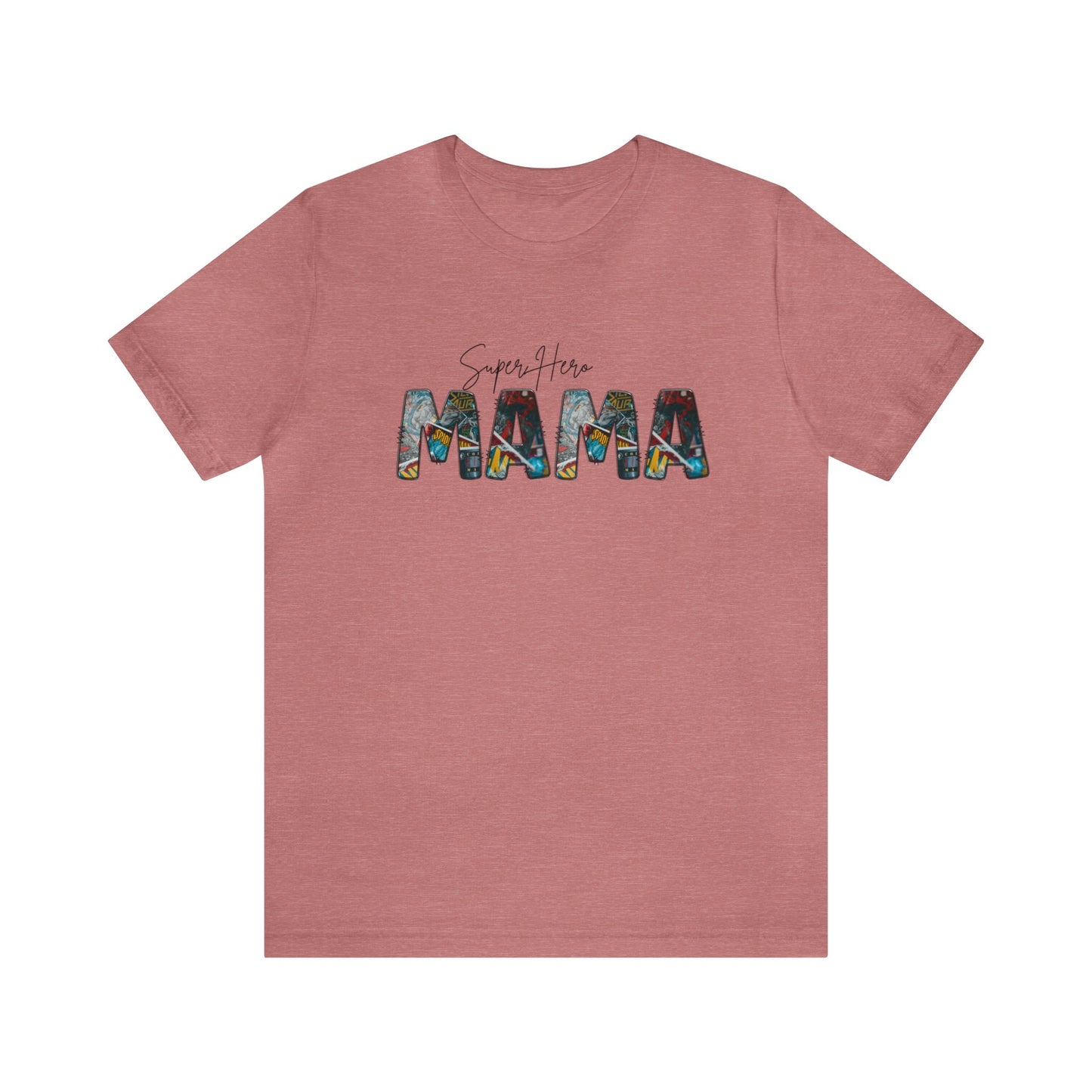 Superhero Mama Print Jersey Short Sleeve Tee