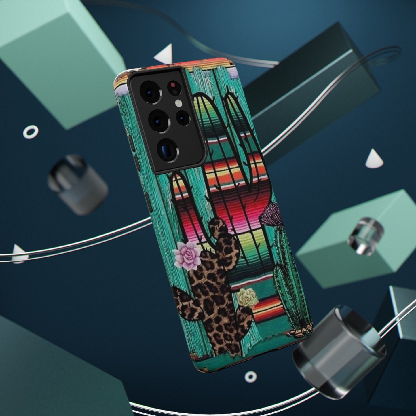 Three Cactus Print Impact-Resistant Cases