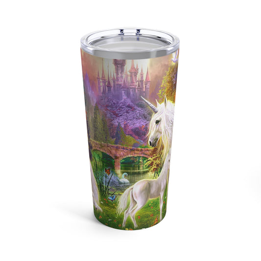 Mystical Unicorn Skinny Steel Tumbler with Straw, 20oz