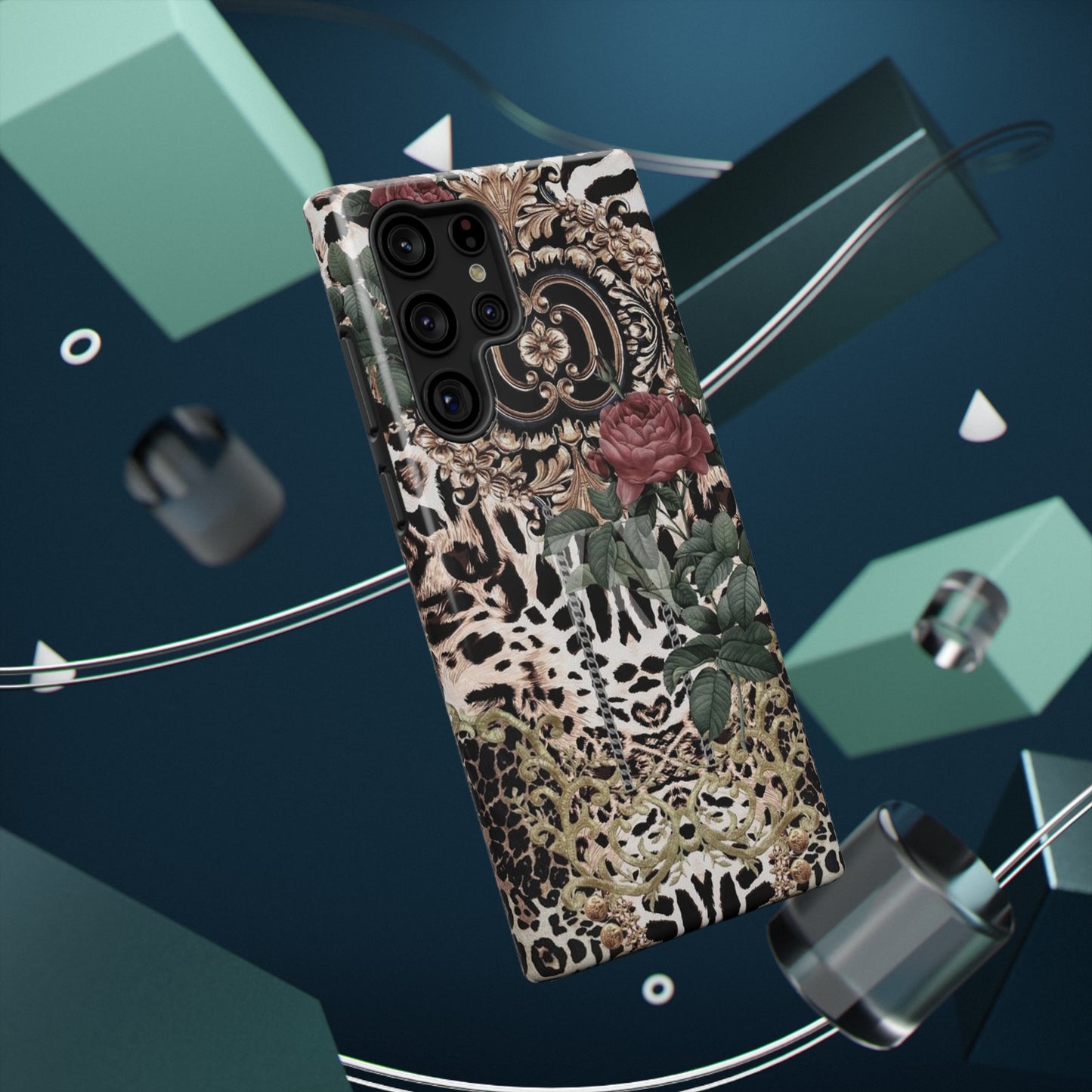 Rose Leopard Print Impact-Resistant Cases