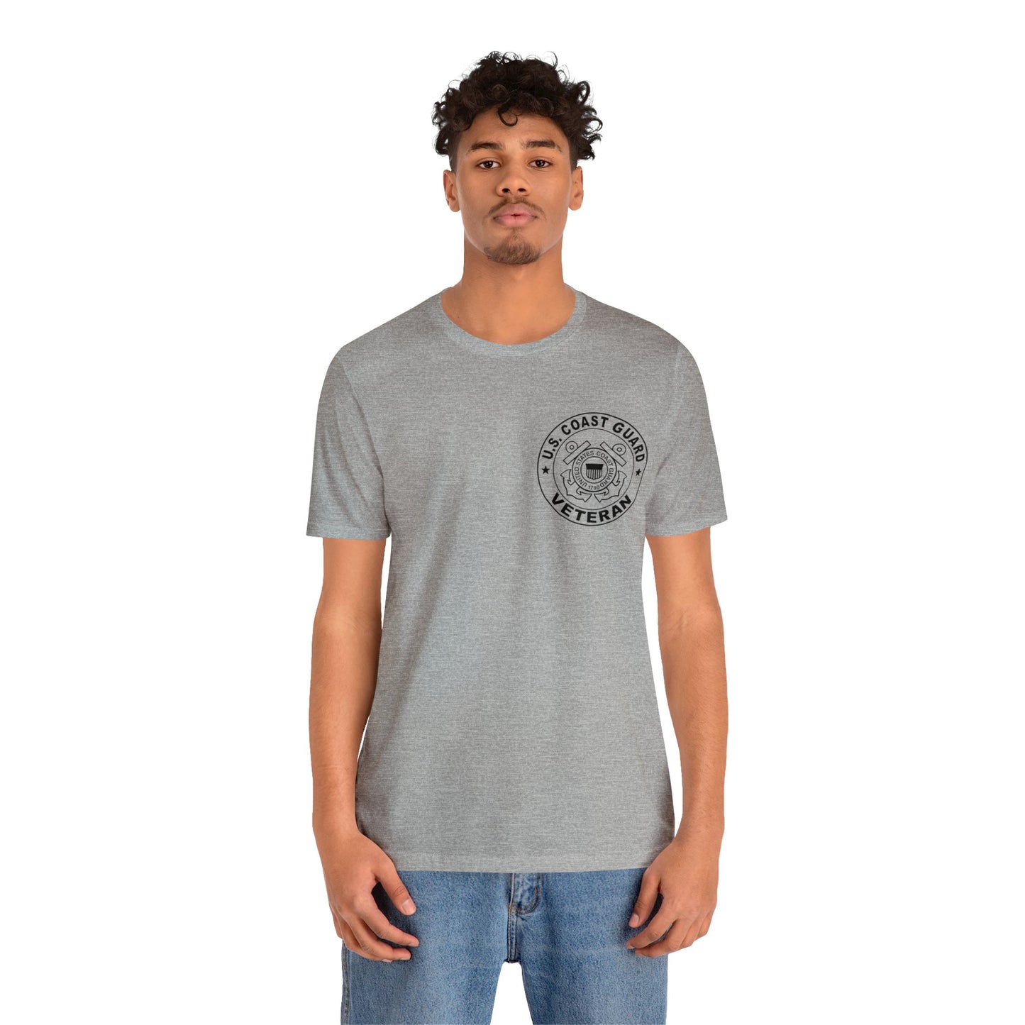 Coast Guard Veteran Print Jersey Short Sleeve Tee