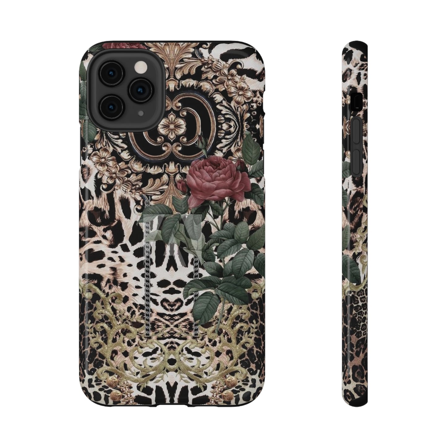 Rose Leopard Print Impact-Resistant Cases