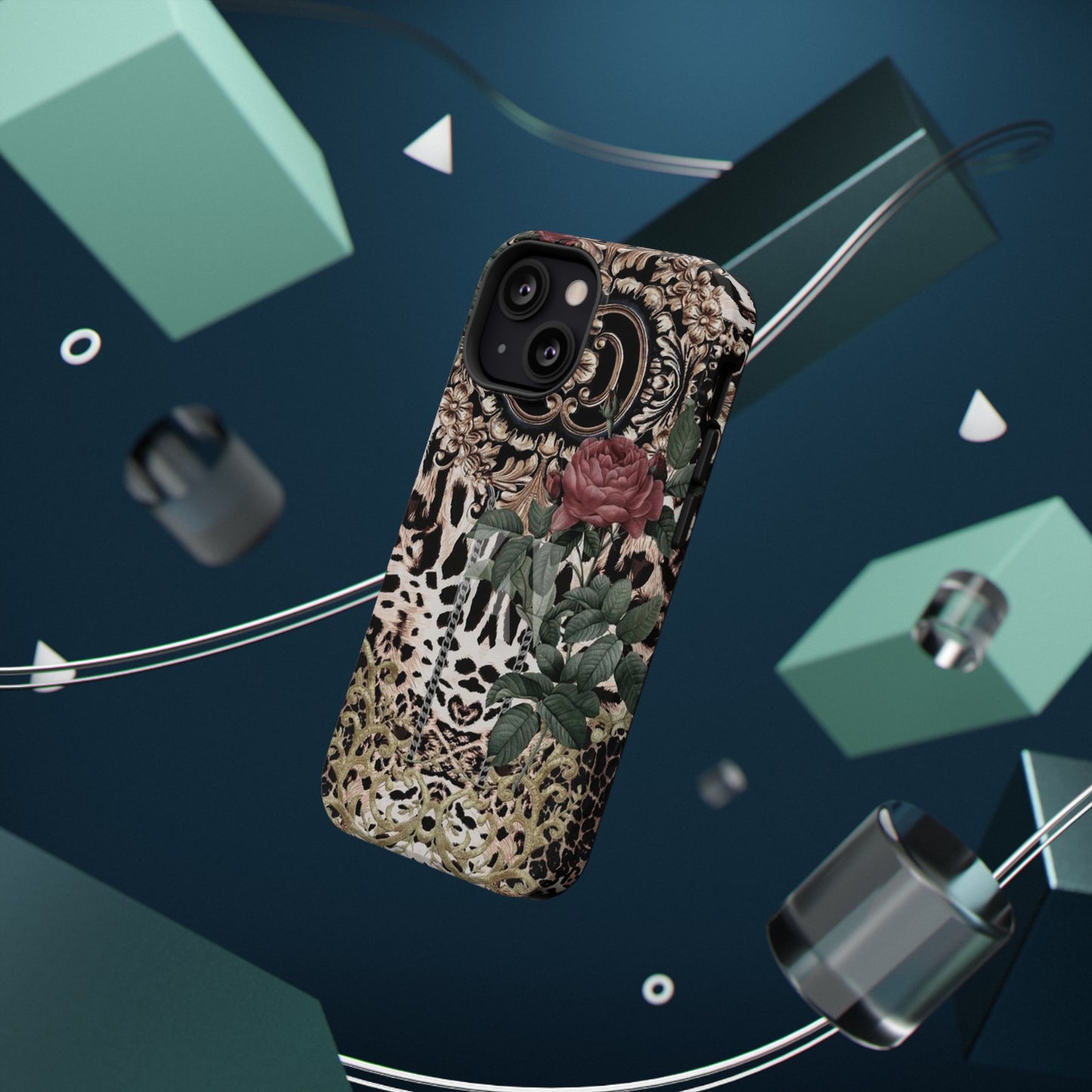 Rose Leopard Print Impact-Resistant Cases