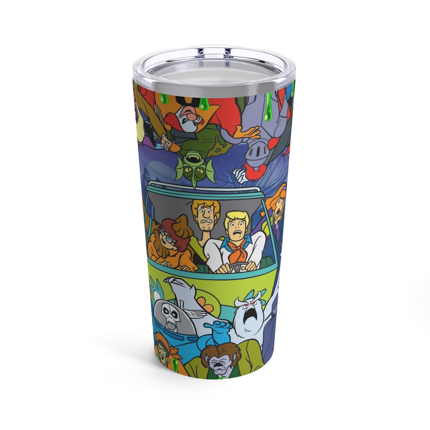 Mystery Machine Scooby Doo Skinny Steel Tumbler with Straw, 20oz