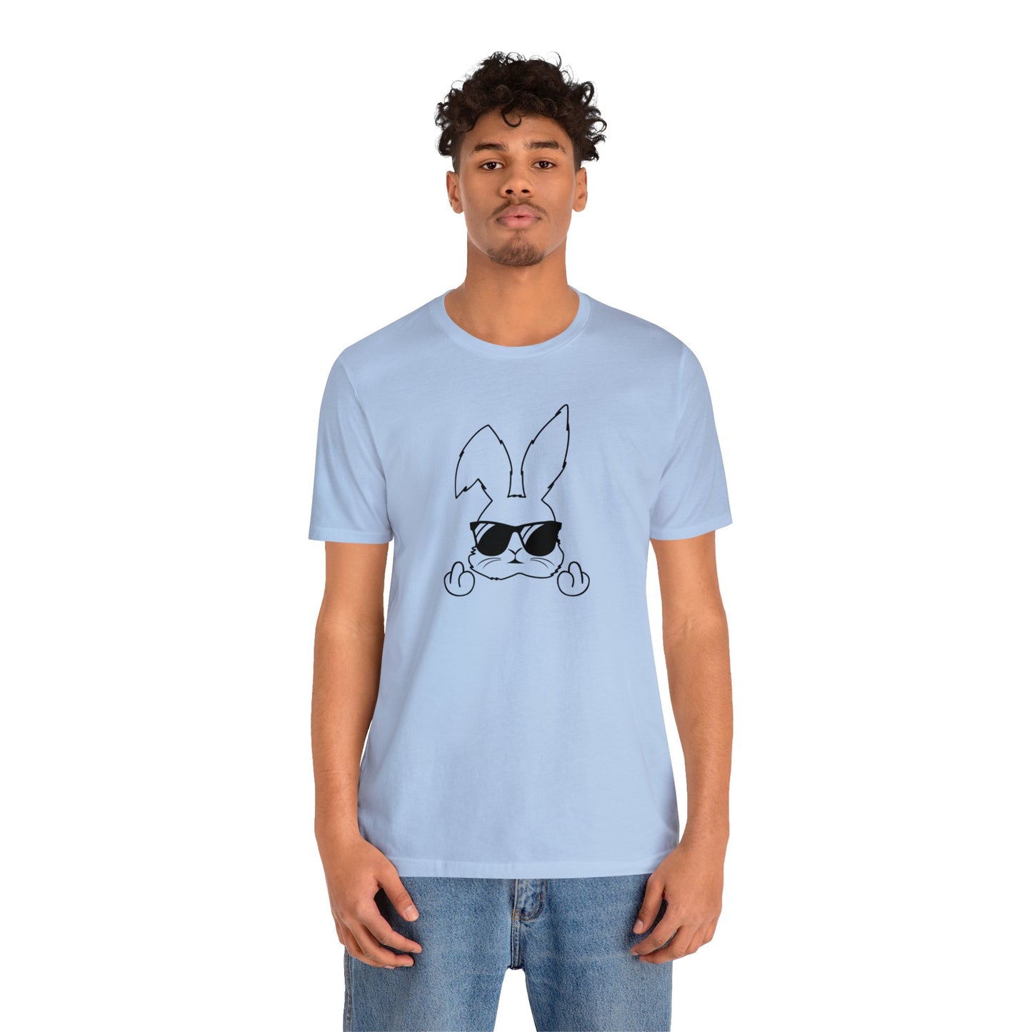 Flipping Bunny Print Jersey Short Sleeve Tee