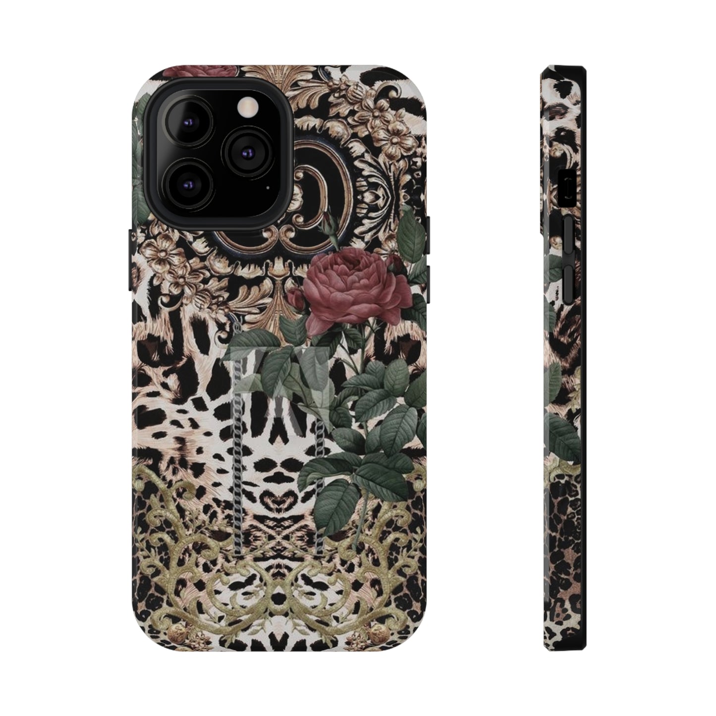 Rose Leopard Print Impact-Resistant Cases