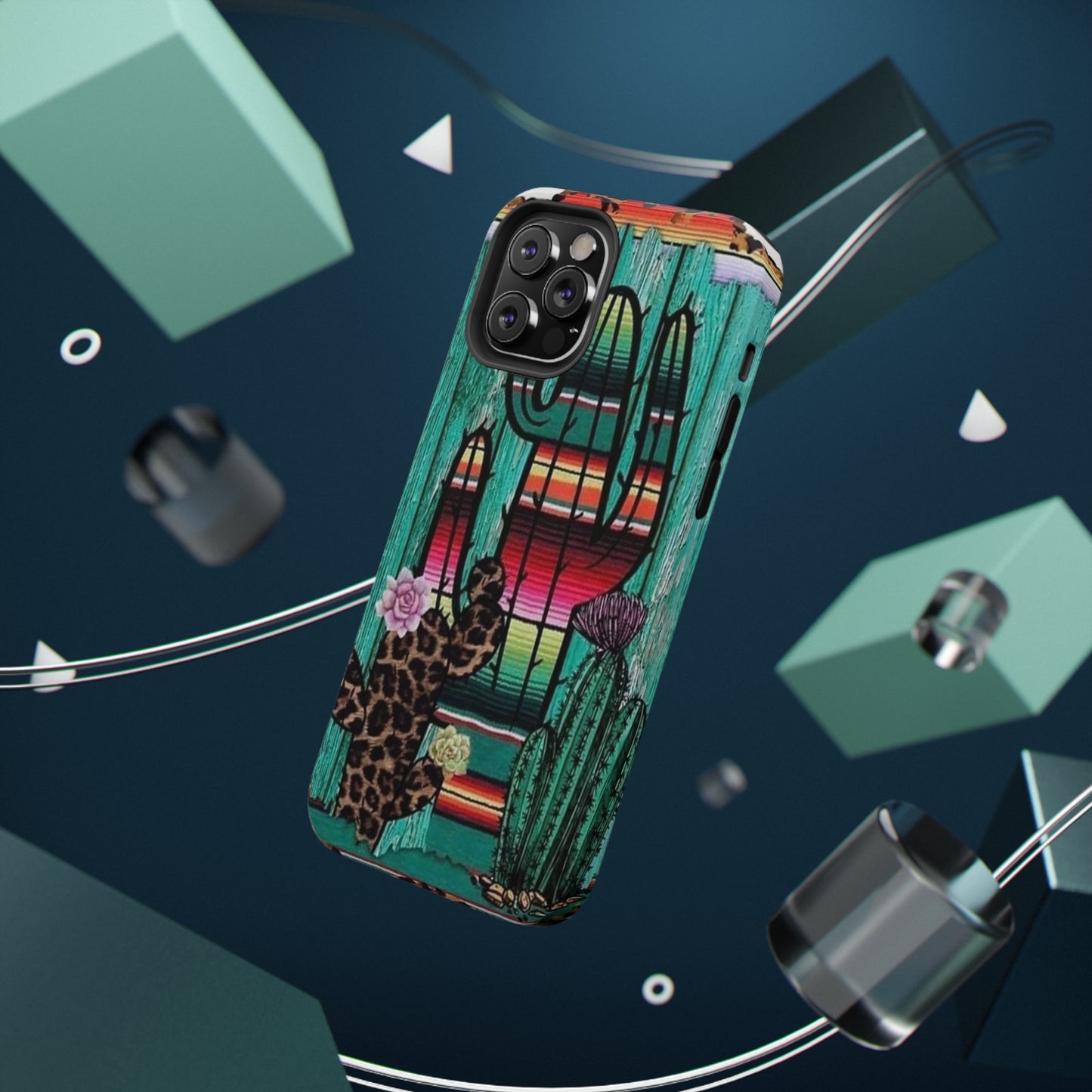 Three Cactus Print Impact-Resistant Cases