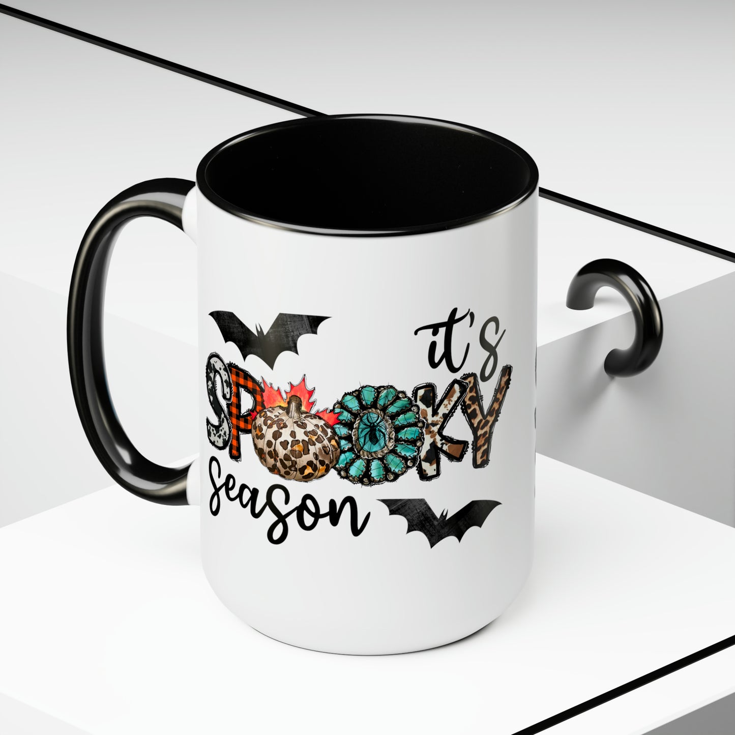 It’s Spooky Season Print, Two-Tone Coffee Mugs, 15oz