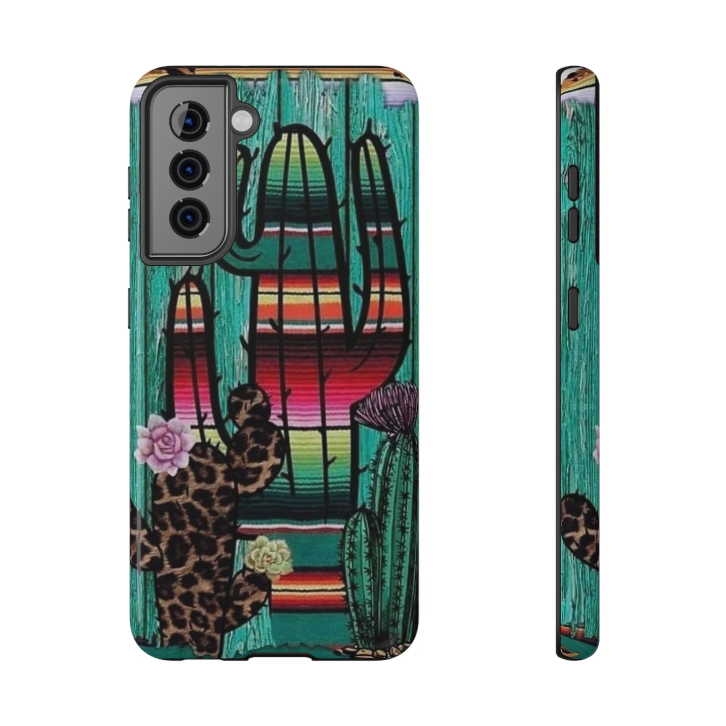Three Cactus Print Impact-Resistant Cases