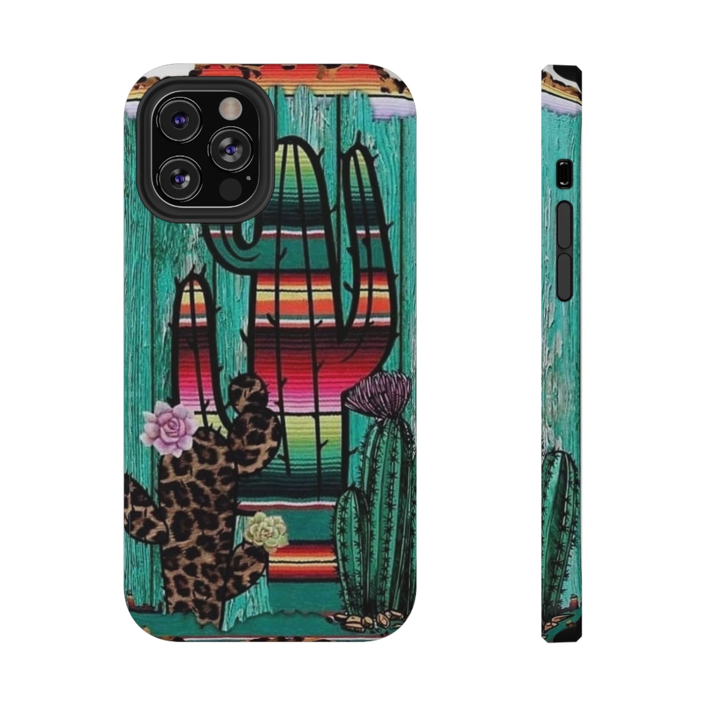 Three Cactus Print Impact-Resistant Cases
