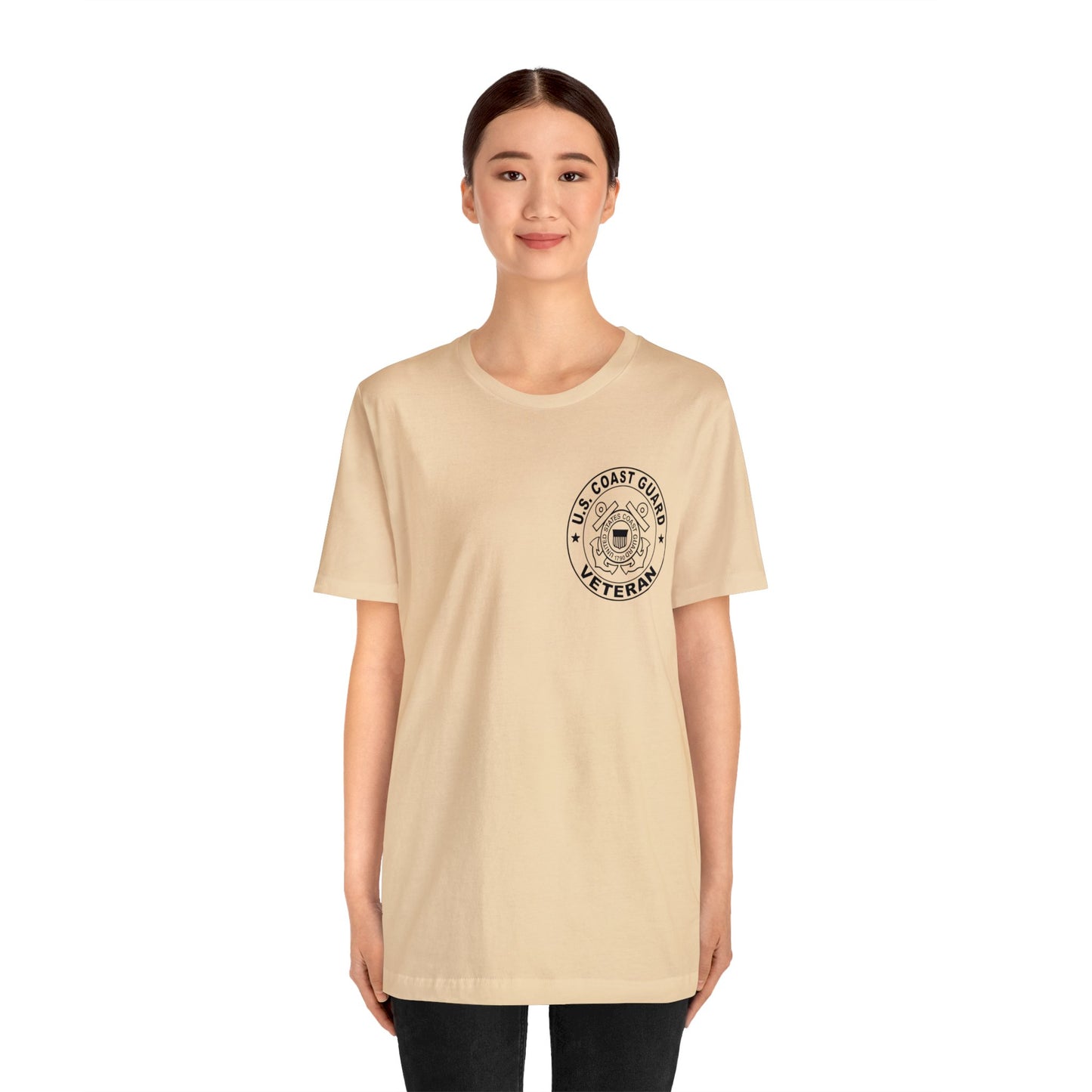 Coast Guard Veteran Print Jersey Short Sleeve Tee