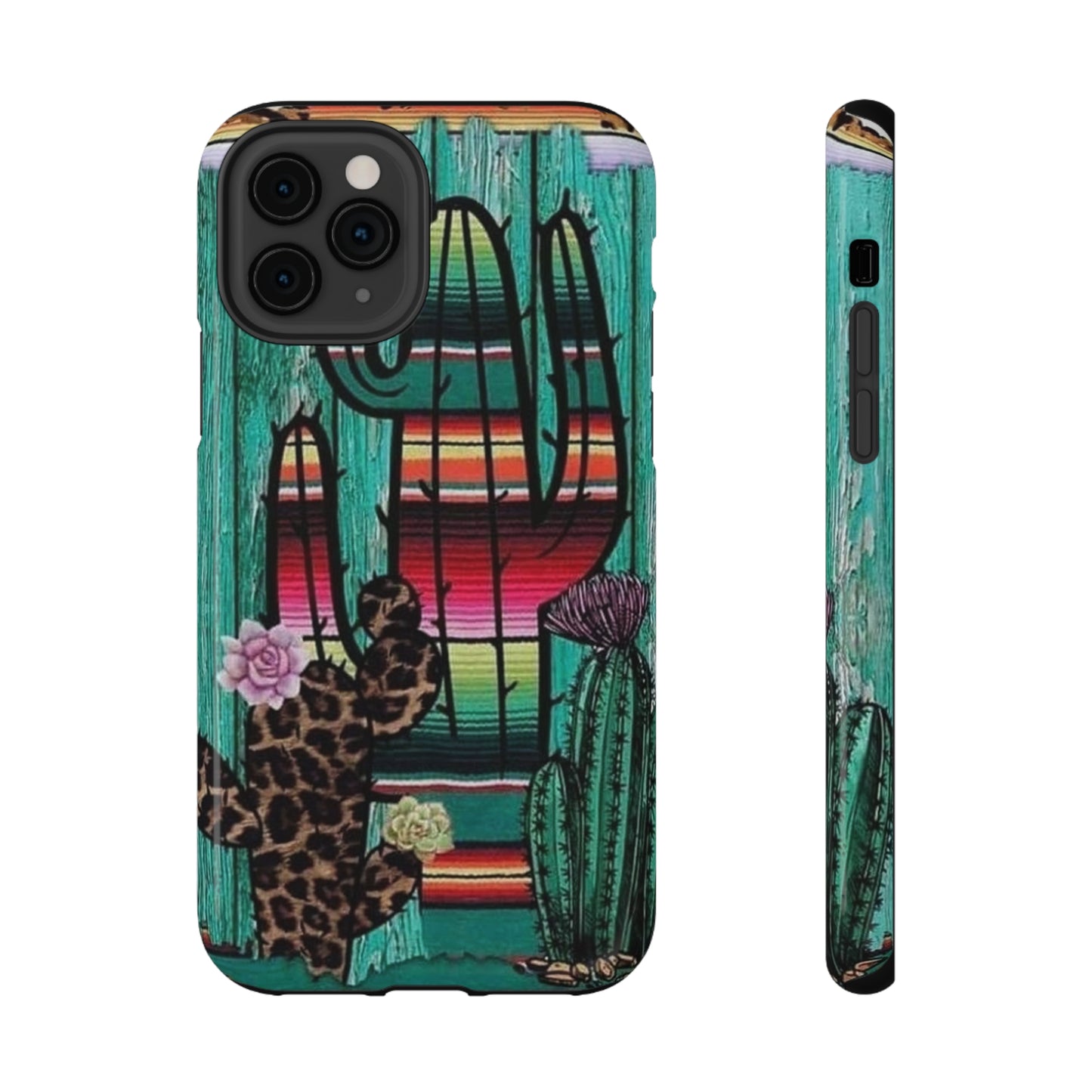 Three Cactus Print Impact-Resistant Cases