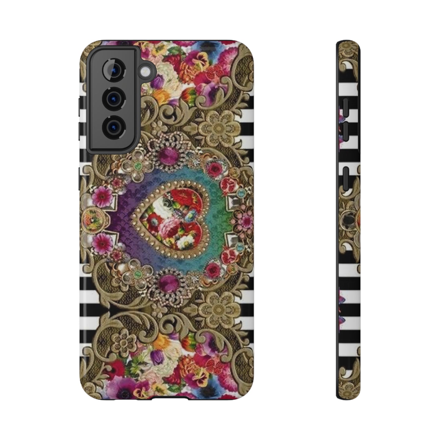 Jewel Heart Print Impact-Resistant Cases