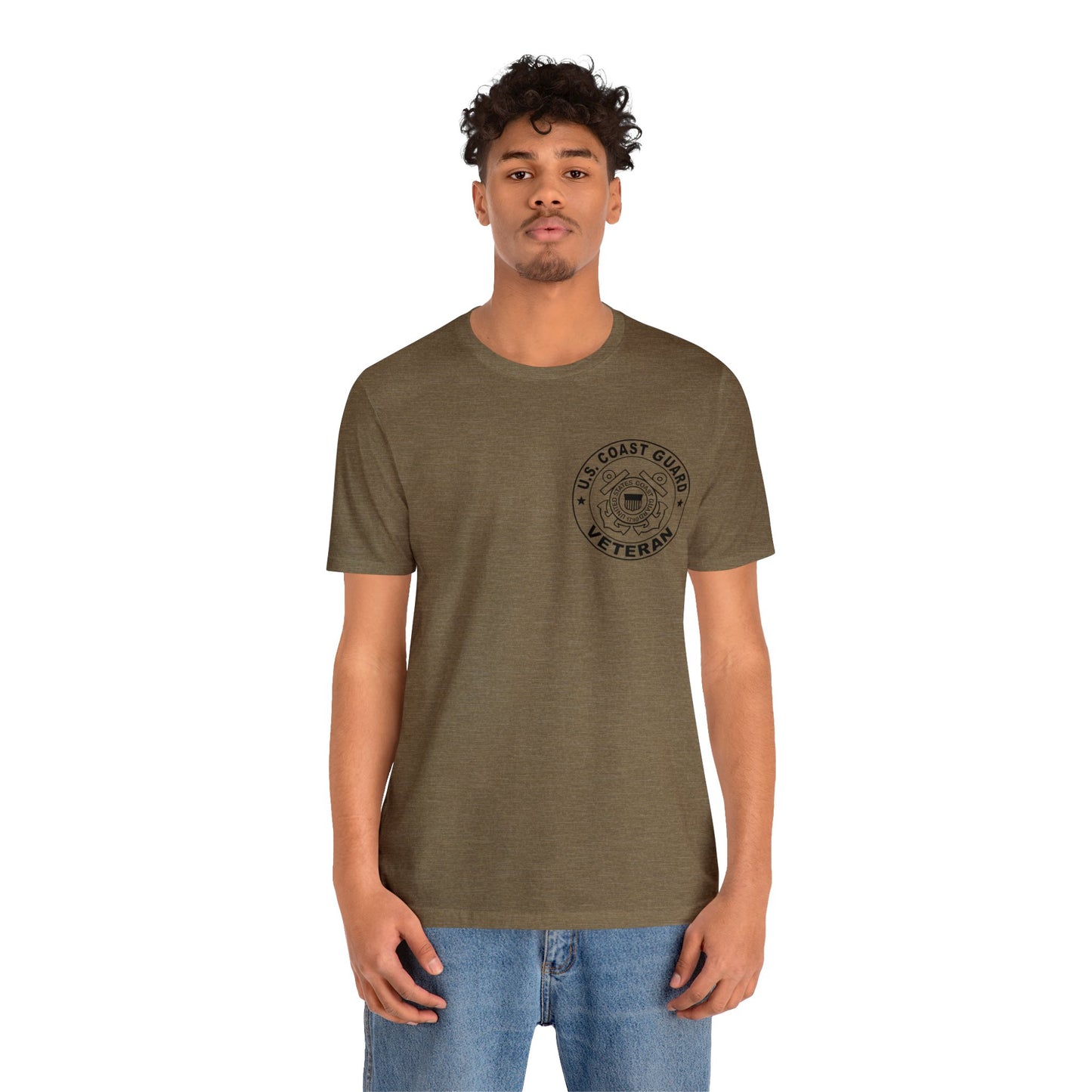 Coast Guard Veteran Print Jersey Short Sleeve Tee
