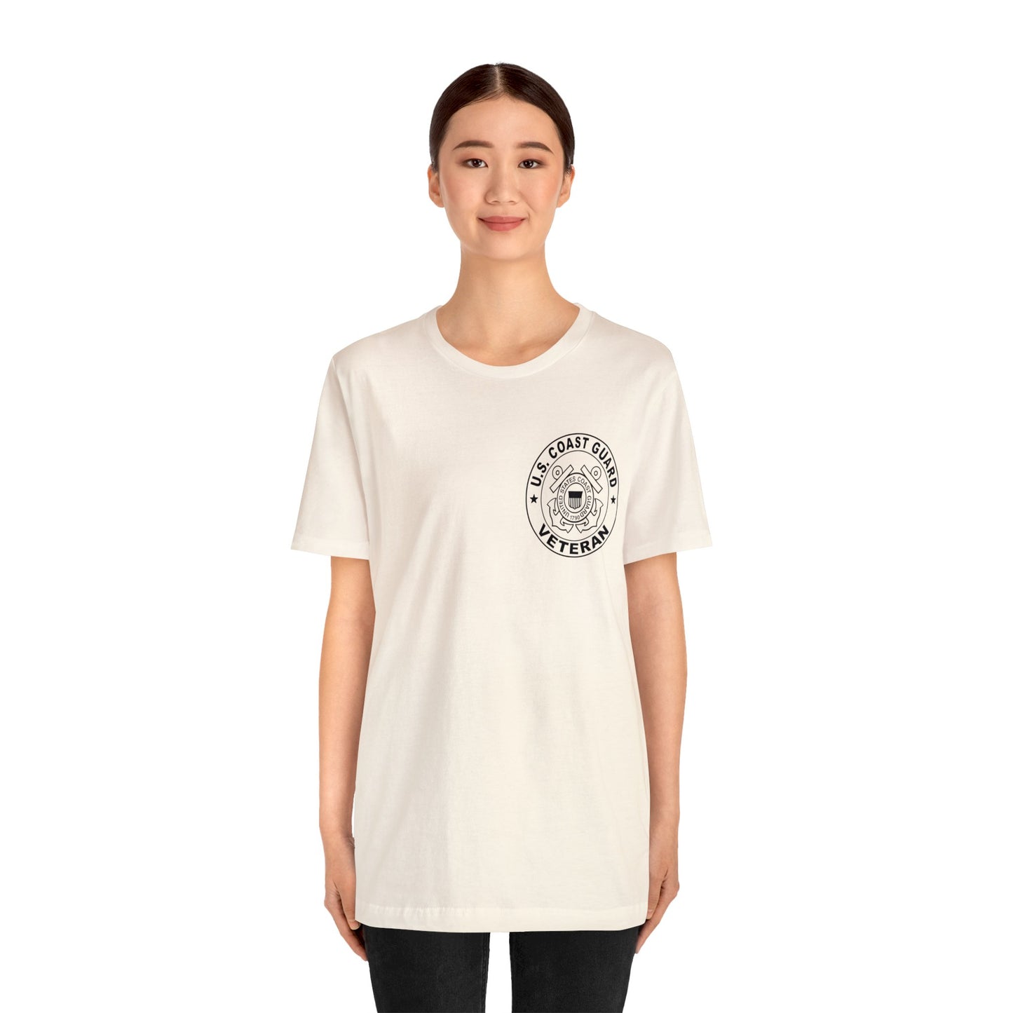 Coast Guard Veteran Print Jersey Short Sleeve Tee