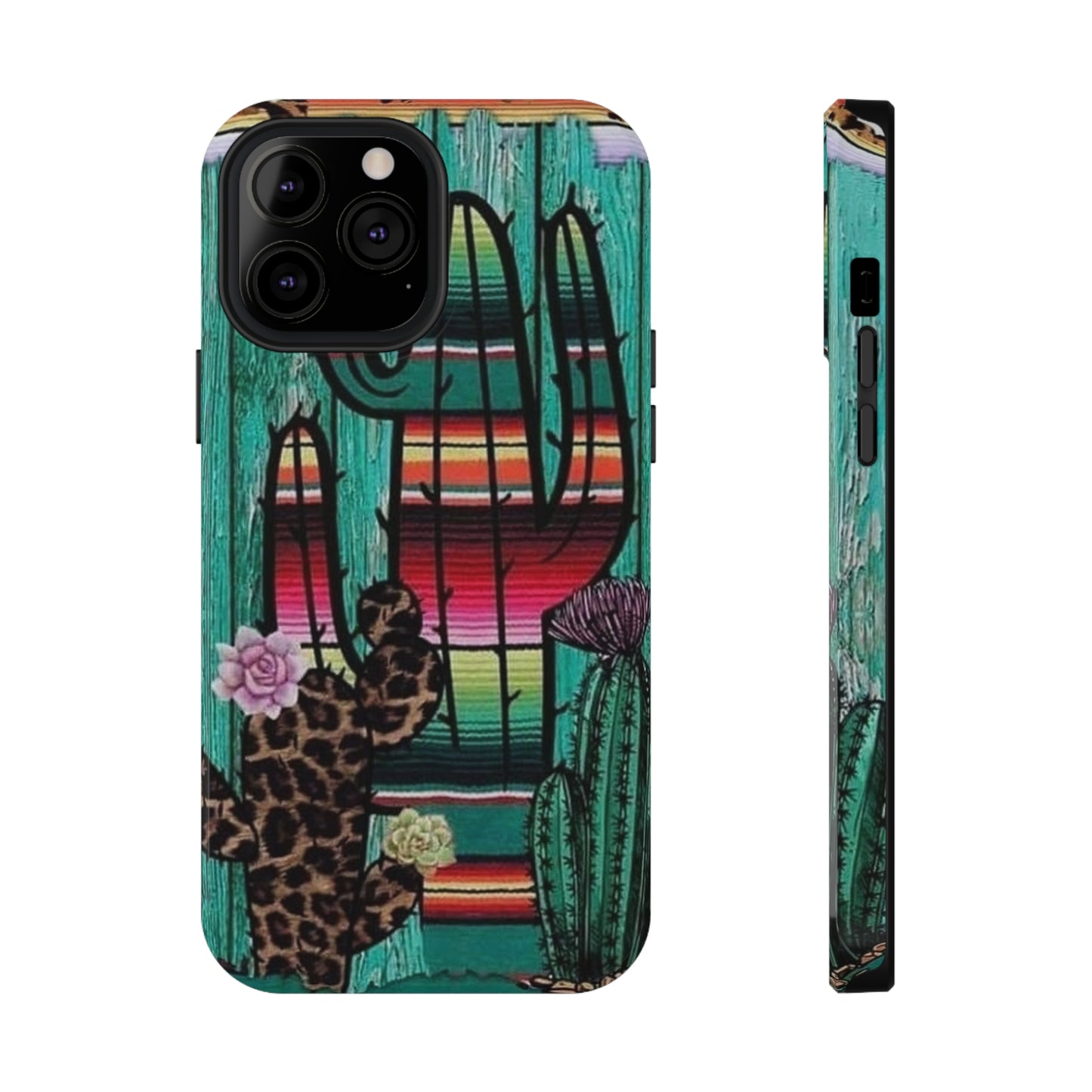 Three Cactus Print Impact-Resistant Cases
