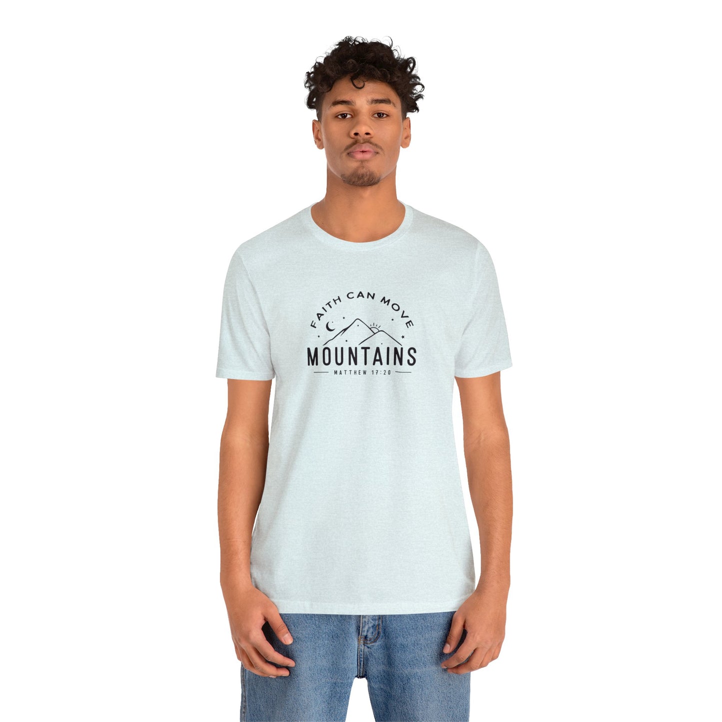 Faith Can Move Mountains Print Jersey Short Sleeve Tee