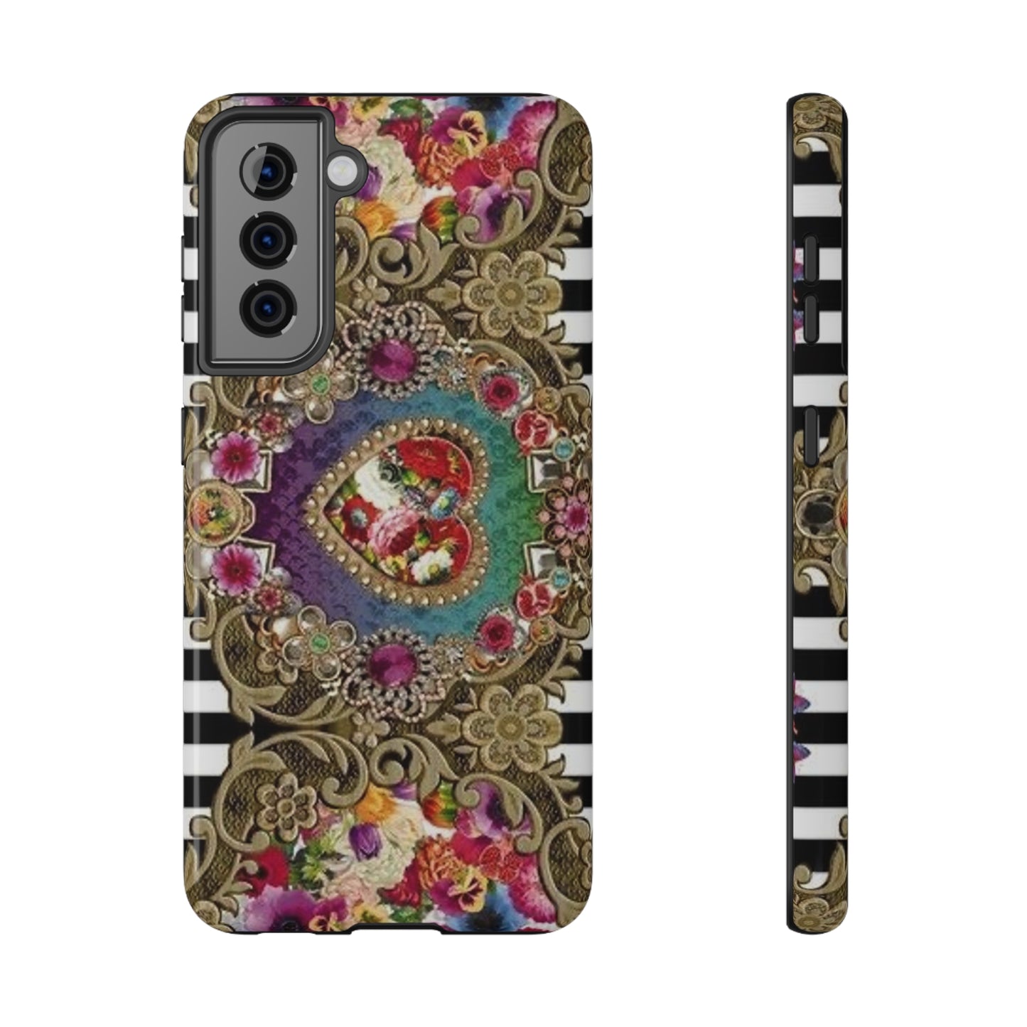 Jewel Heart Print Impact-Resistant Cases