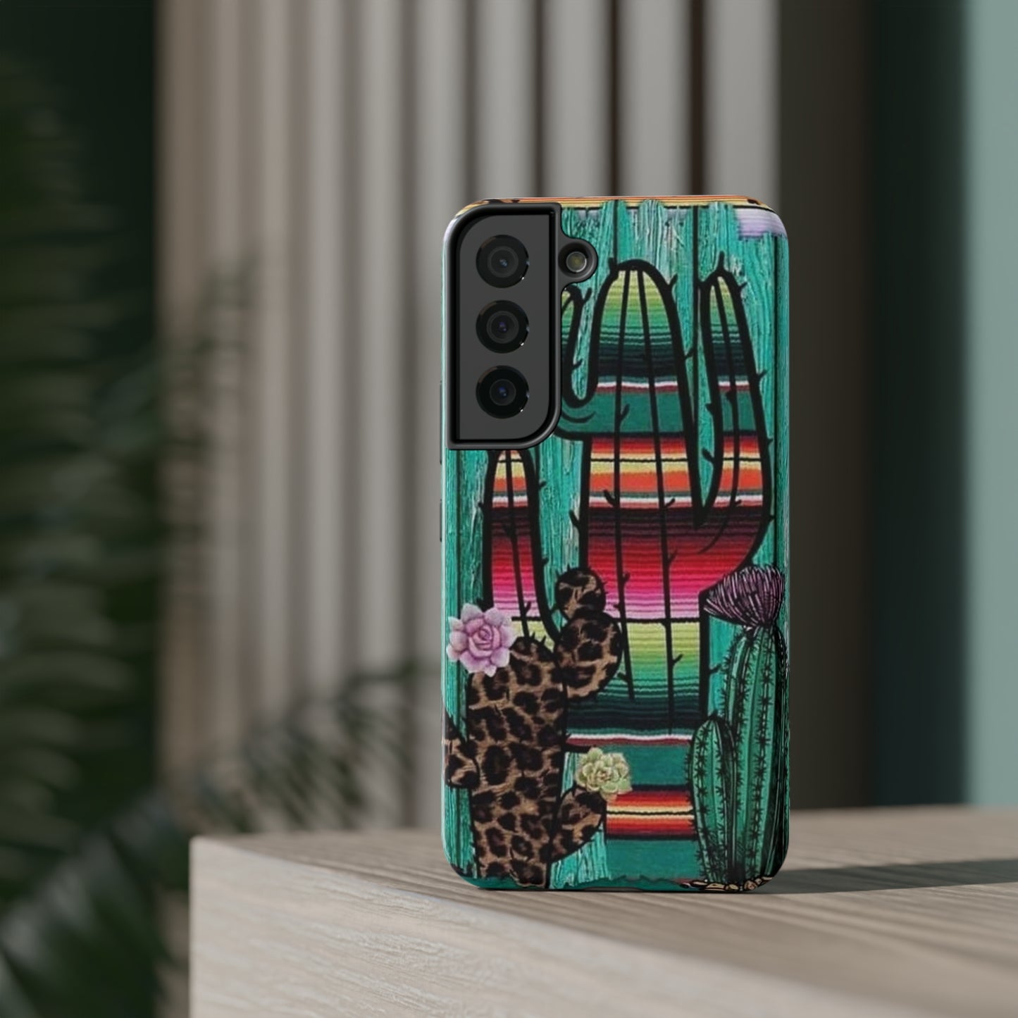 Three Cactus Print Impact-Resistant Cases
