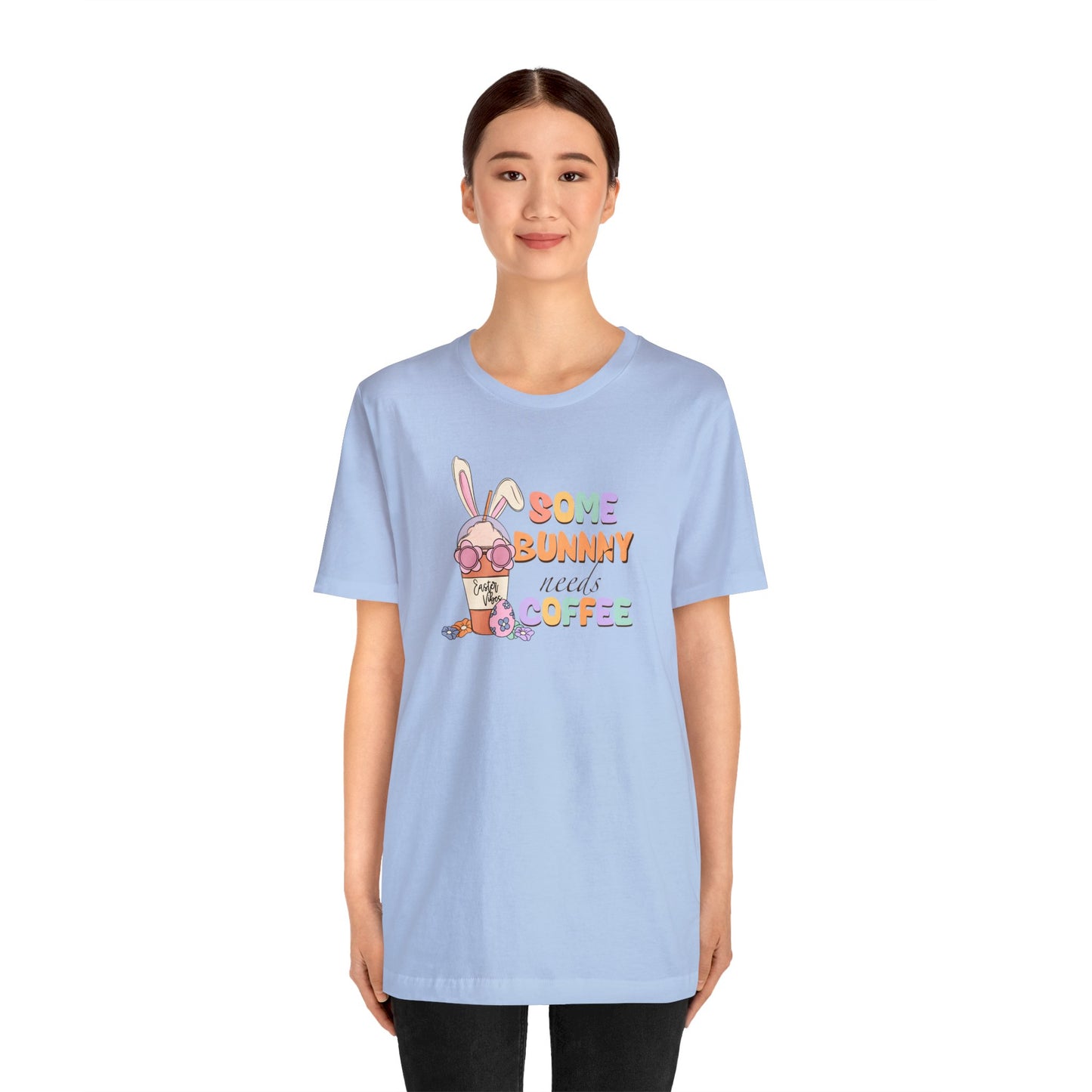 Some Bunny Needs Coffee Print Jersey Short Sleeve Tee