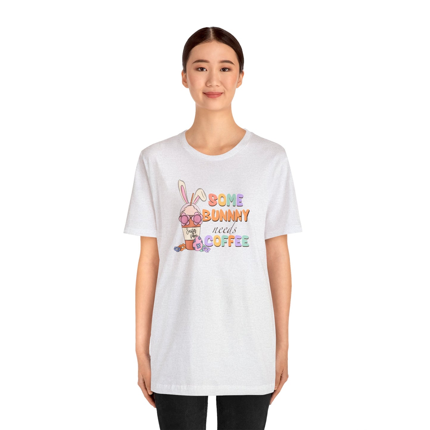 Some Bunny Needs Coffee Print Jersey Short Sleeve Tee