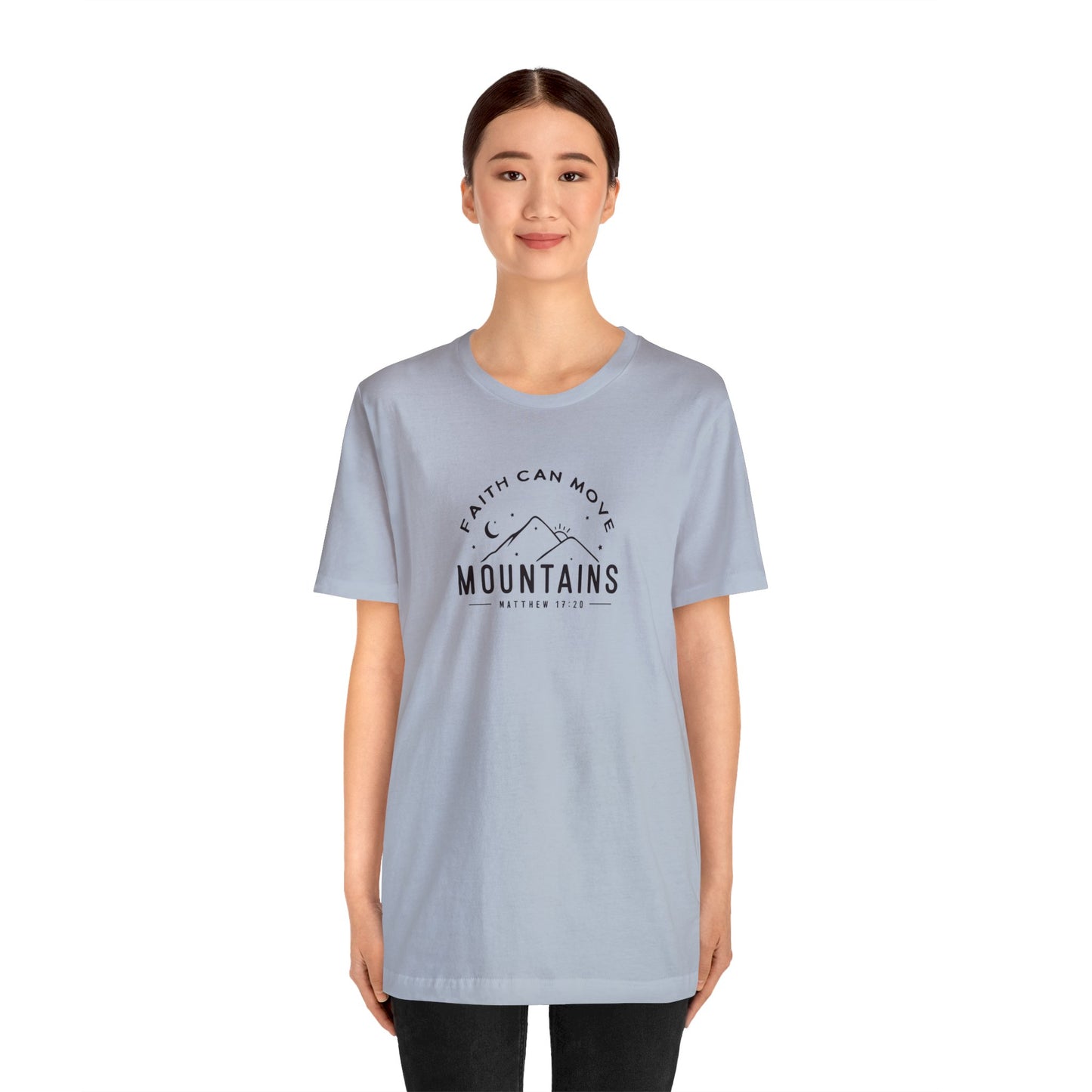 Faith Can Move Mountains Print Jersey Short Sleeve Tee