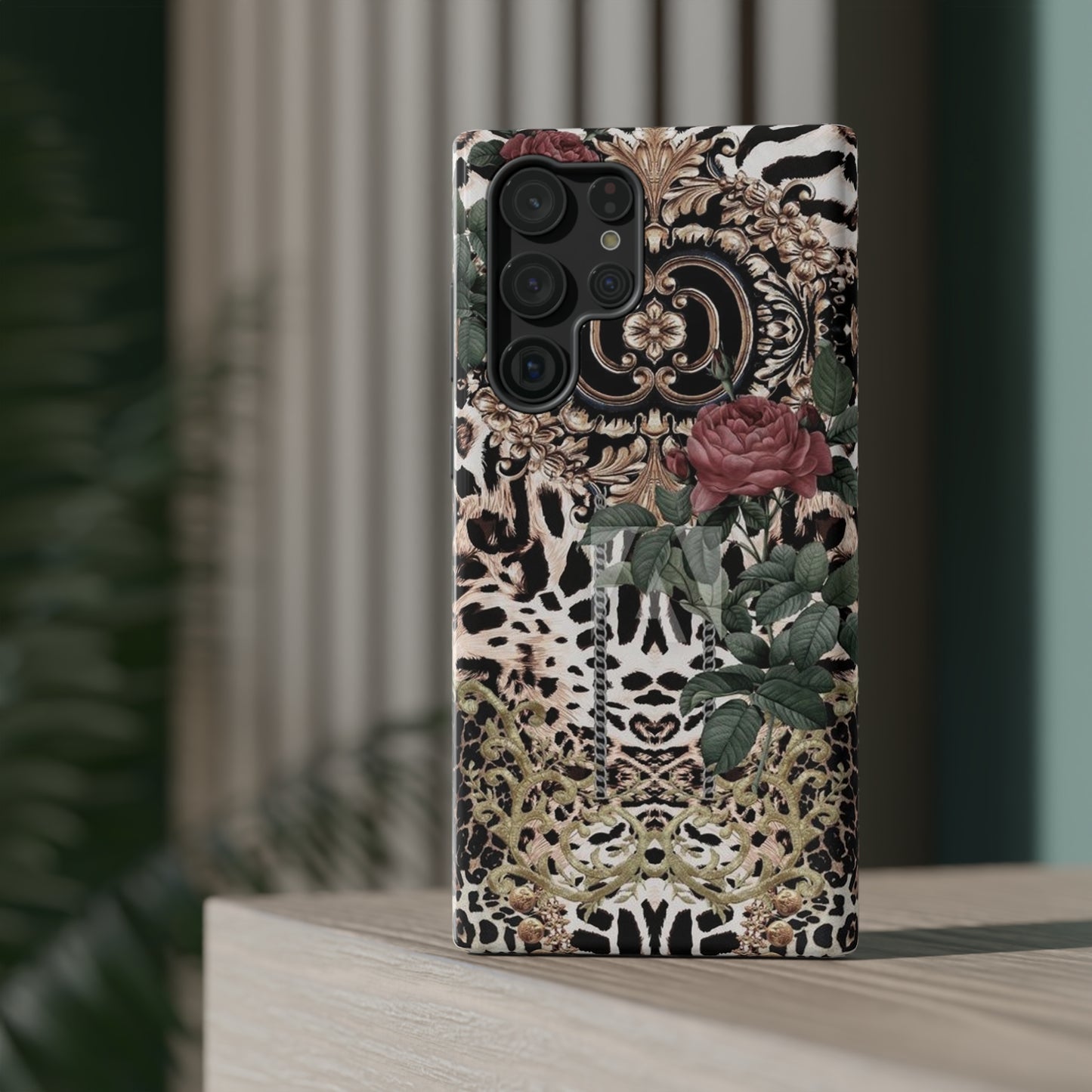 Rose Leopard Print Impact-Resistant Cases