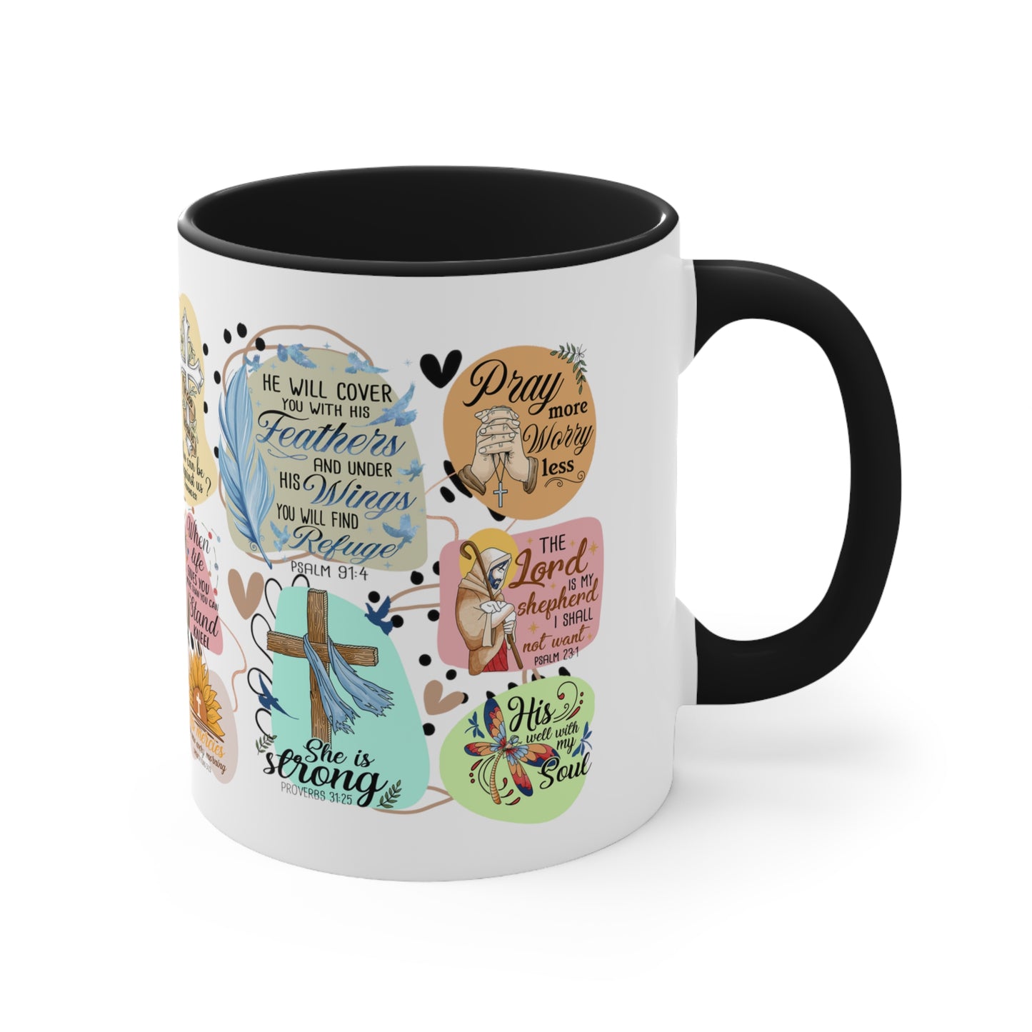 Praying Print, Accent Coffee Mug, 11oz