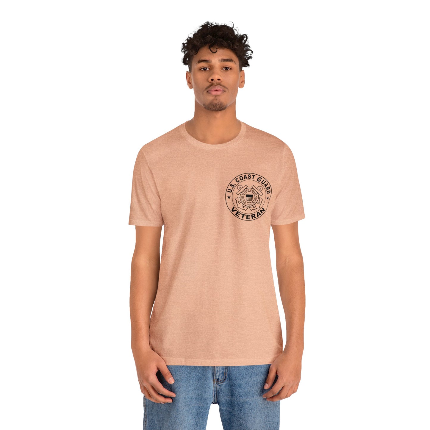 Coast Guard Veteran Print Jersey Short Sleeve Tee