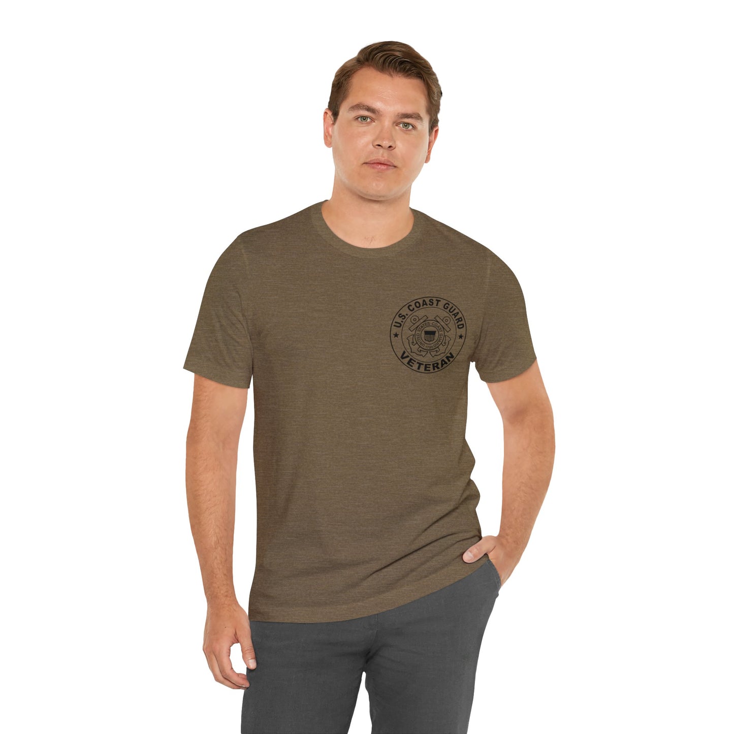 Coast Guard Veteran Print Jersey Short Sleeve Tee