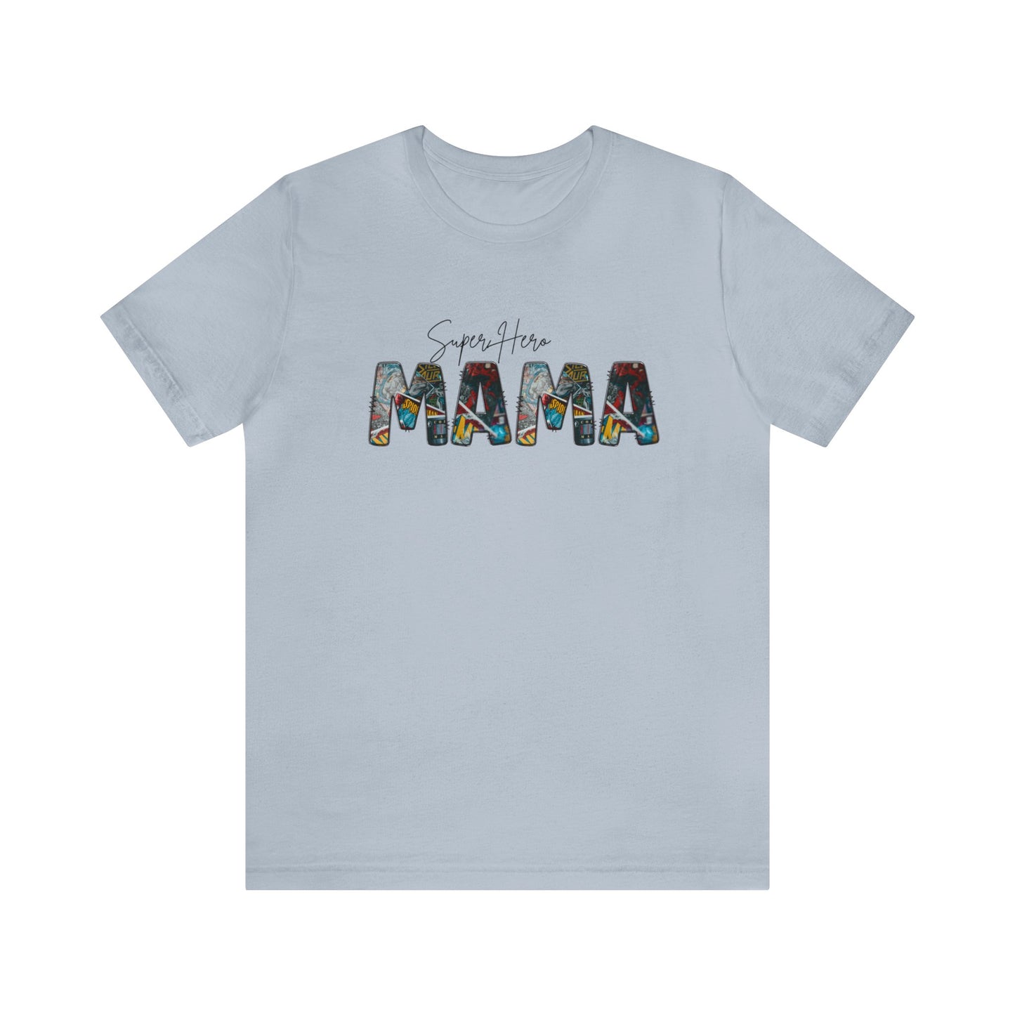 Superhero Mama Print Jersey Short Sleeve Tee