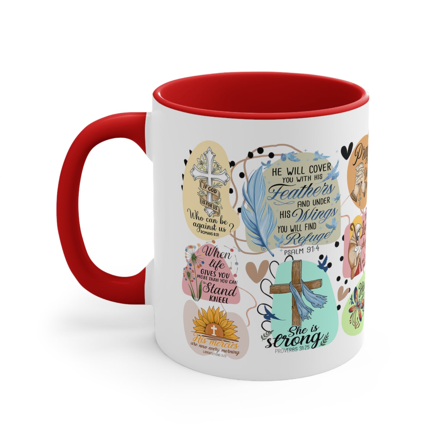 Praying Print, Accent Coffee Mug, 11oz