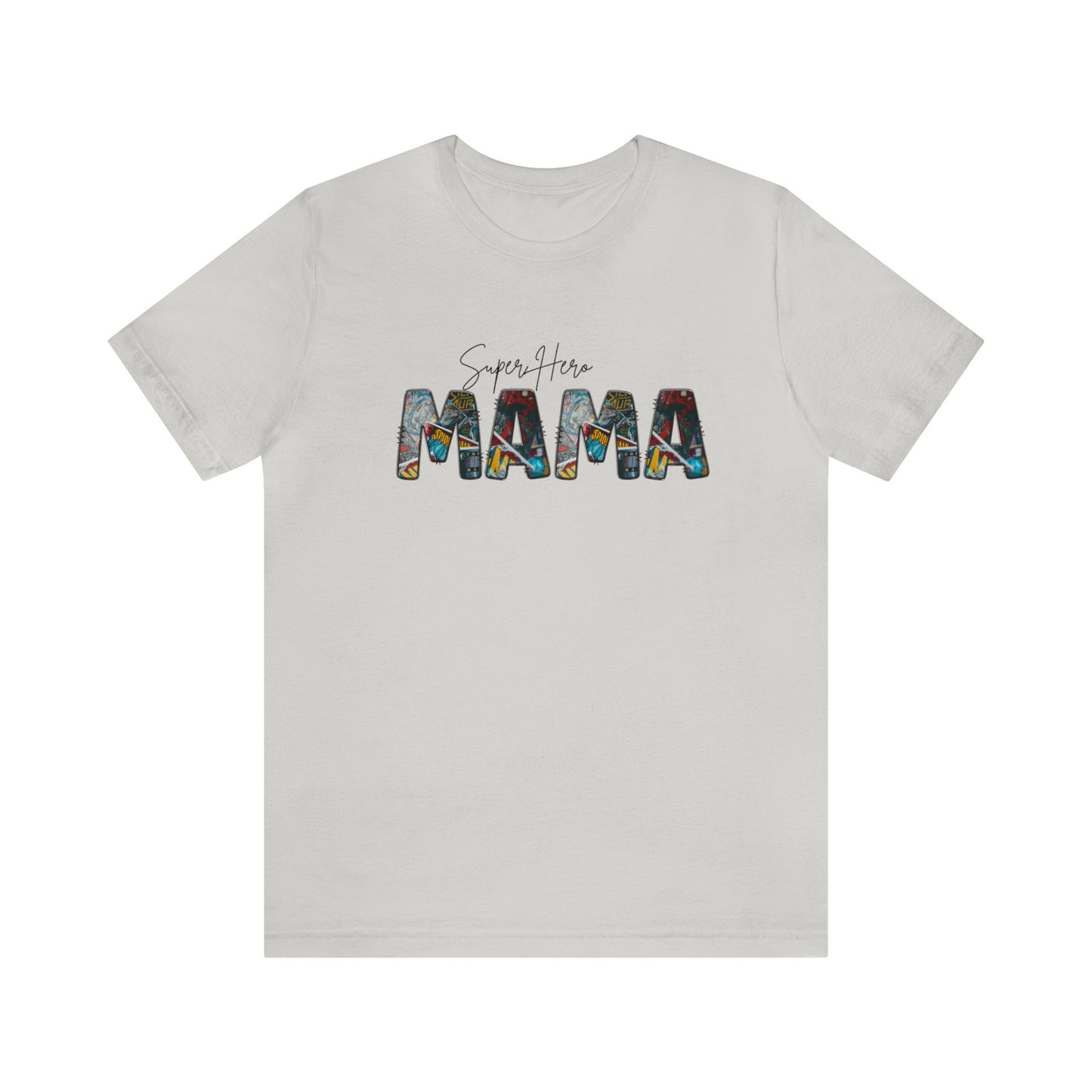 Superhero Mama Print Jersey Short Sleeve Tee