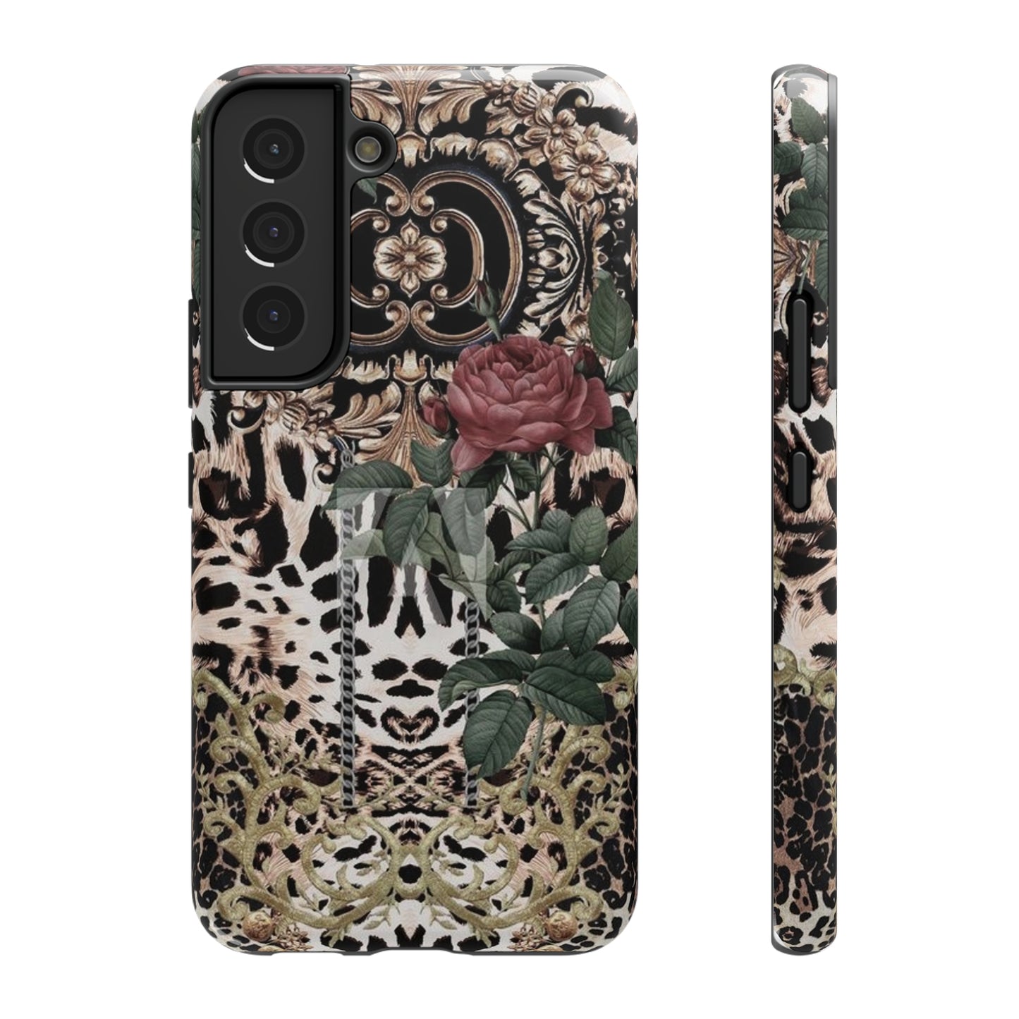 Rose Leopard Print Impact-Resistant Cases