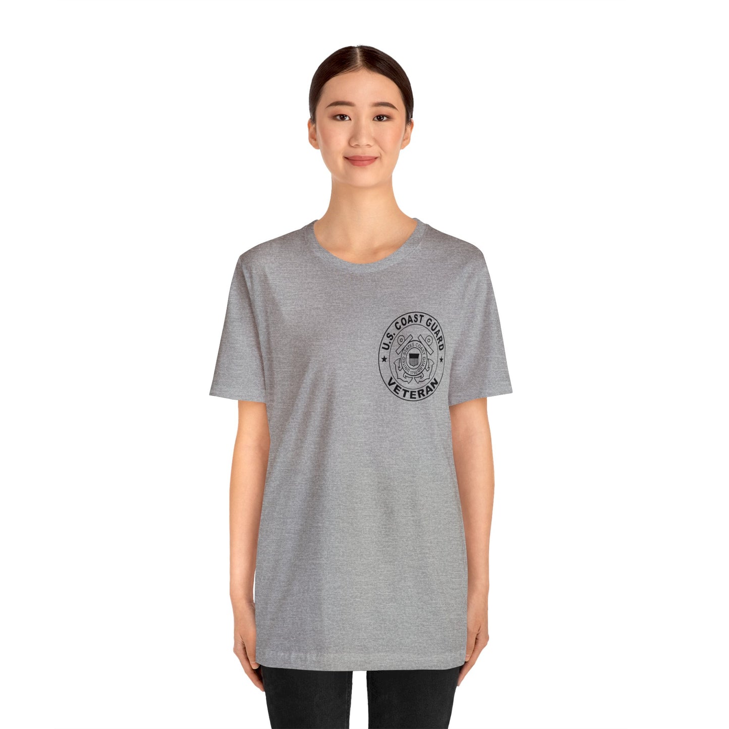 Coast Guard Veteran Print Jersey Short Sleeve Tee