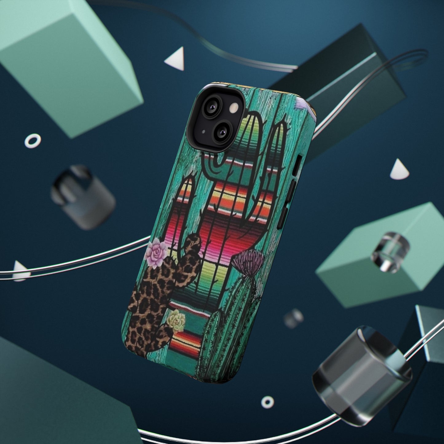 Three Cactus Print Impact-Resistant Cases
