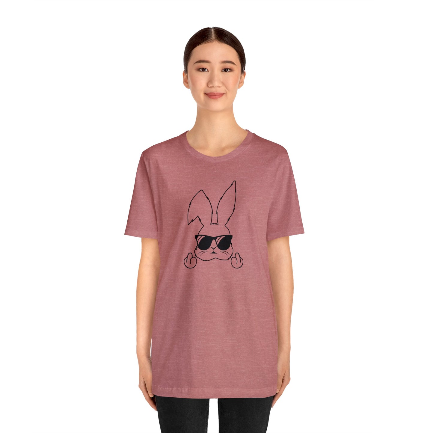 Flipping Bunny Print Jersey Short Sleeve Tee