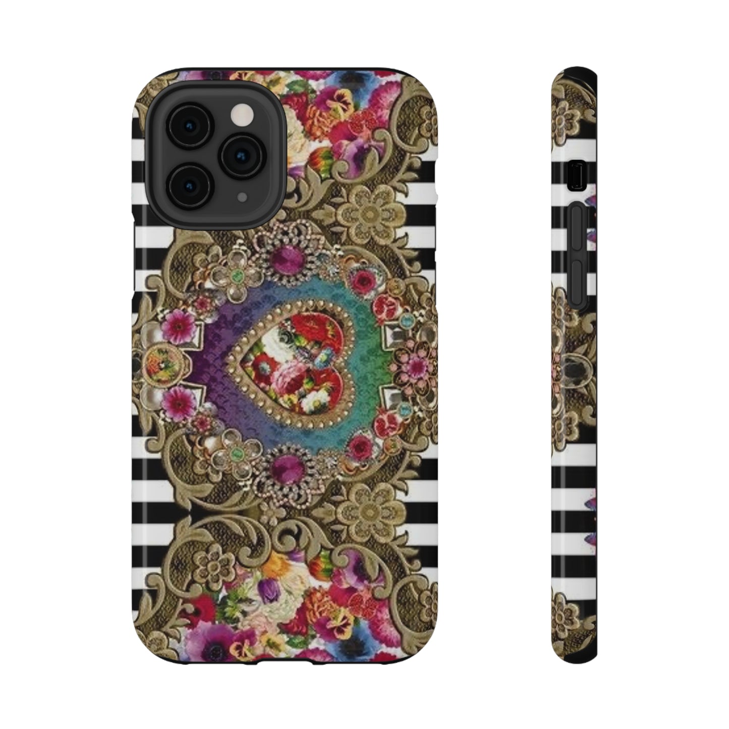 Jewel Heart Print Impact-Resistant Cases