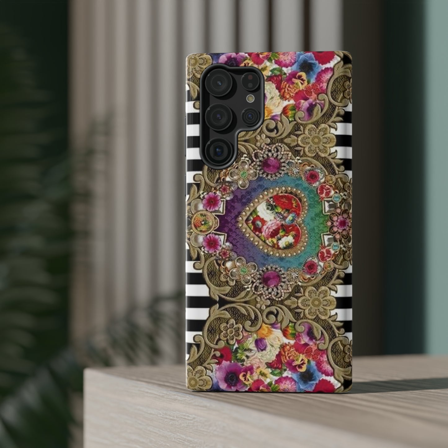 Jewel Heart Print Impact-Resistant Cases