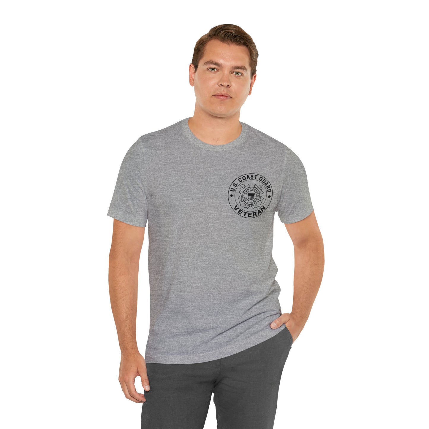 Coast Guard Veteran Print Jersey Short Sleeve Tee