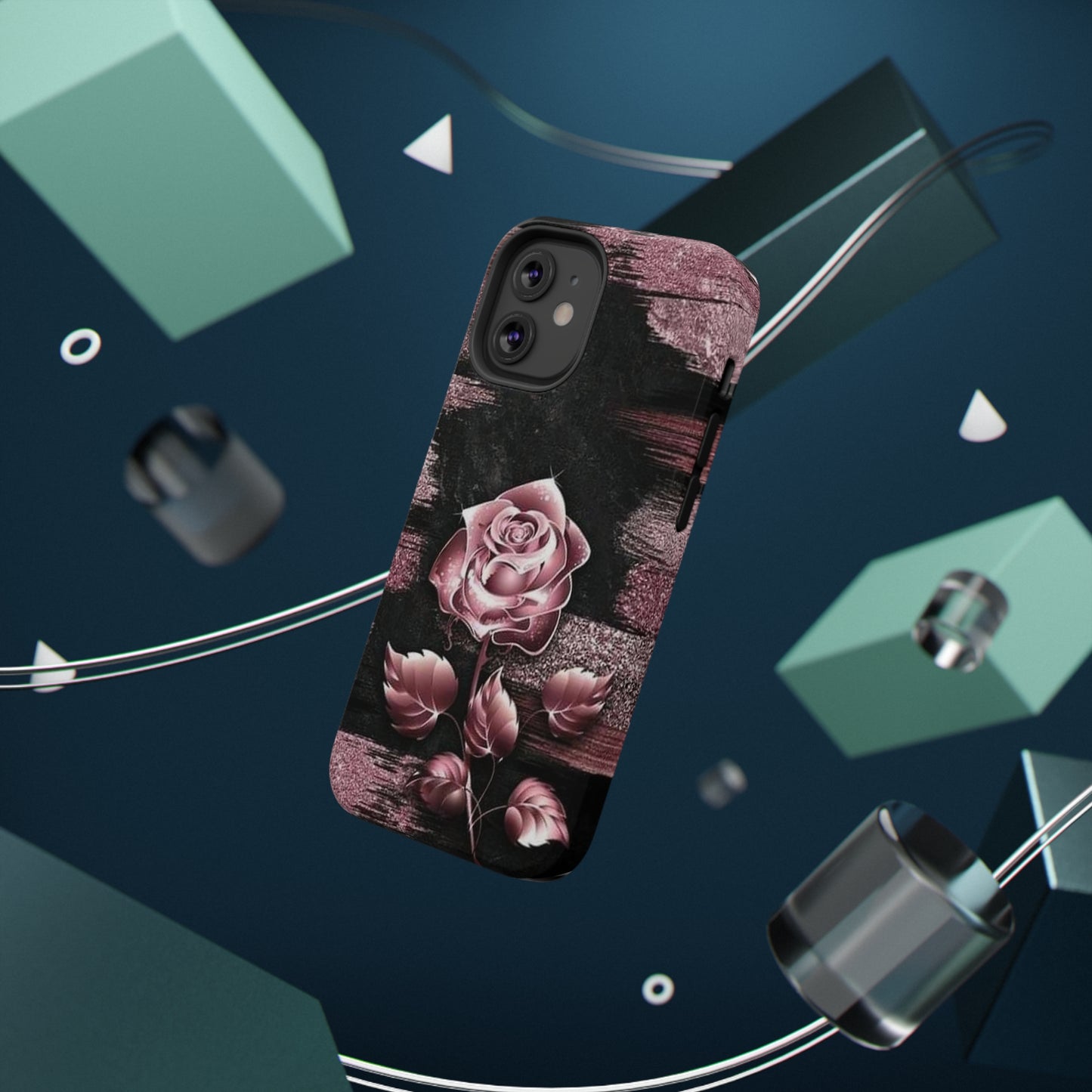 Pink Rose Print Impact-Resistant Cases