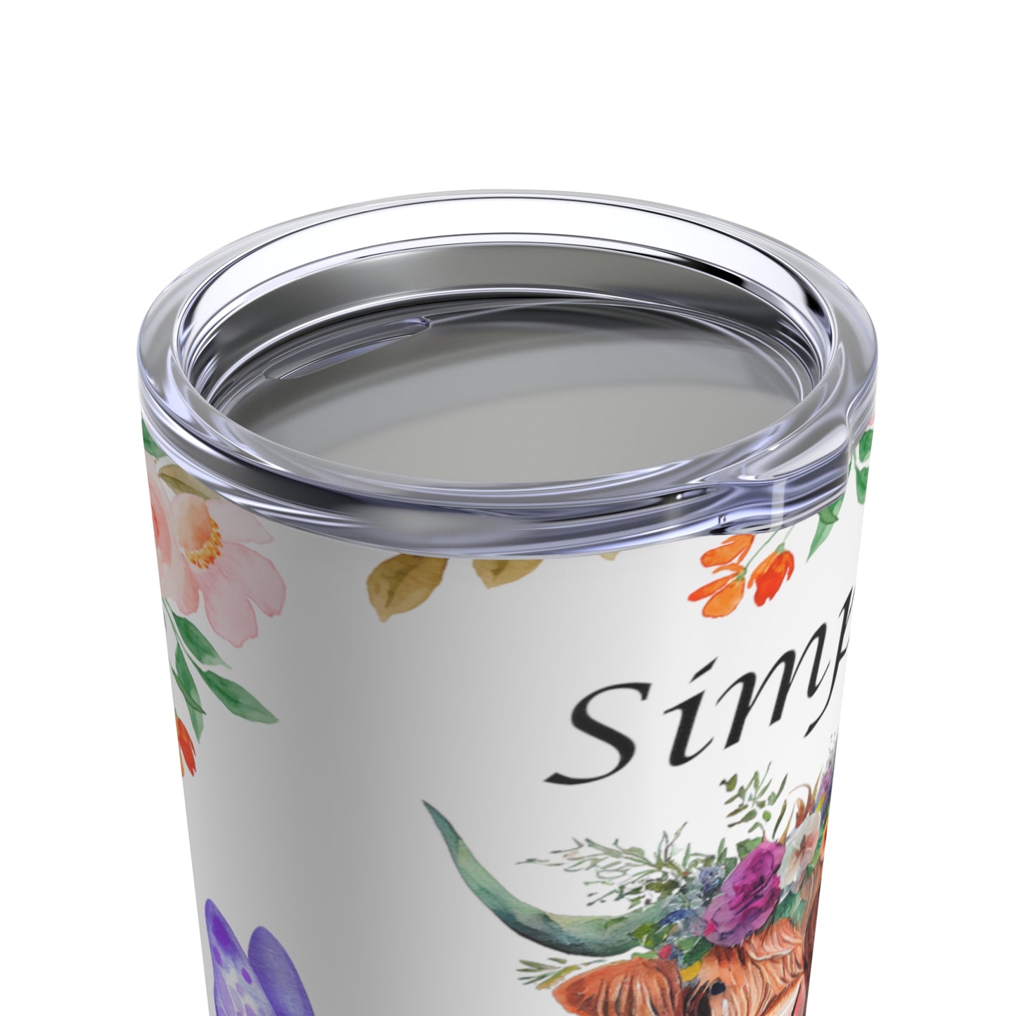 Simply Moo-Velous Print, Multi Colored Sunflower Print, Skinny Steel Tumbler with Straw, 20oz