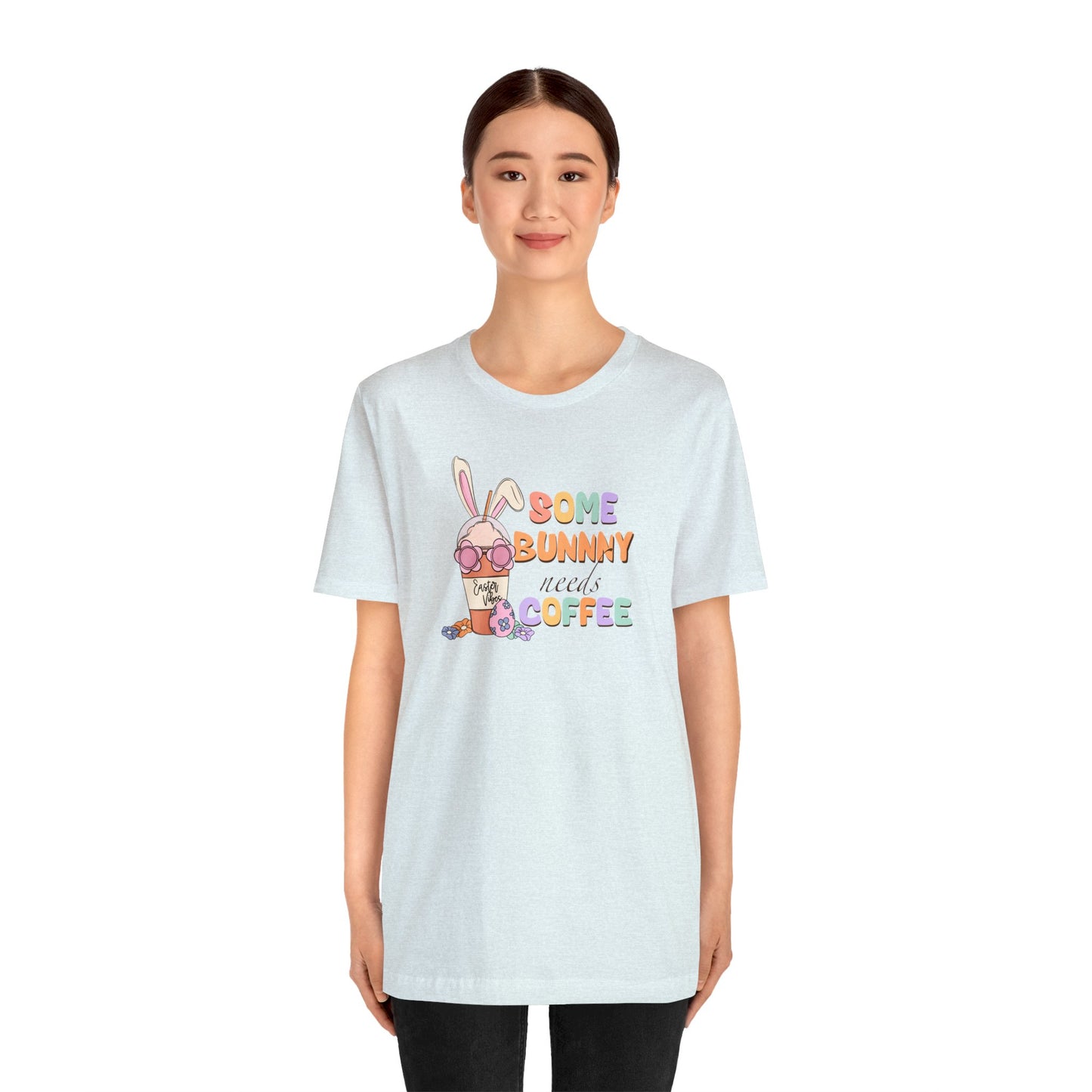 Some Bunny Needs Coffee Print Jersey Short Sleeve Tee