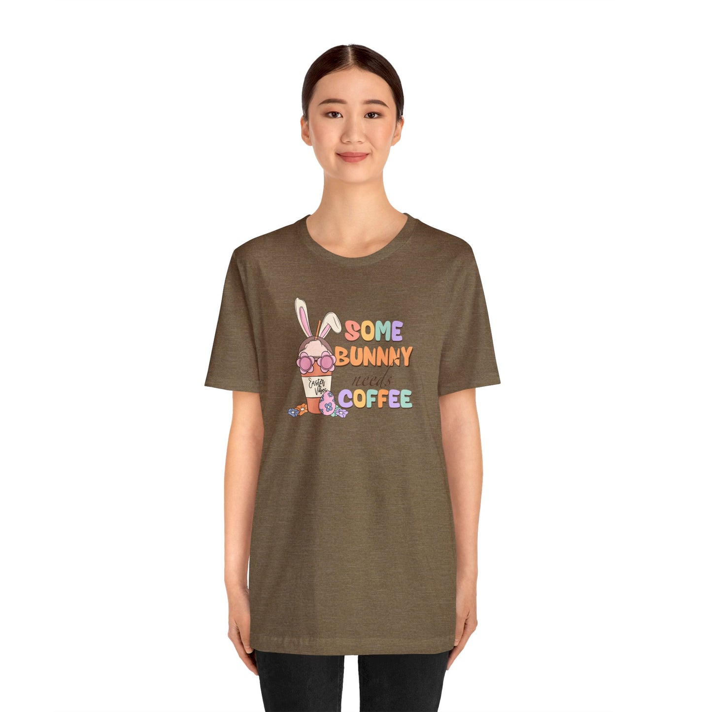 Some Bunny Needs Coffee Print Jersey Short Sleeve Tee