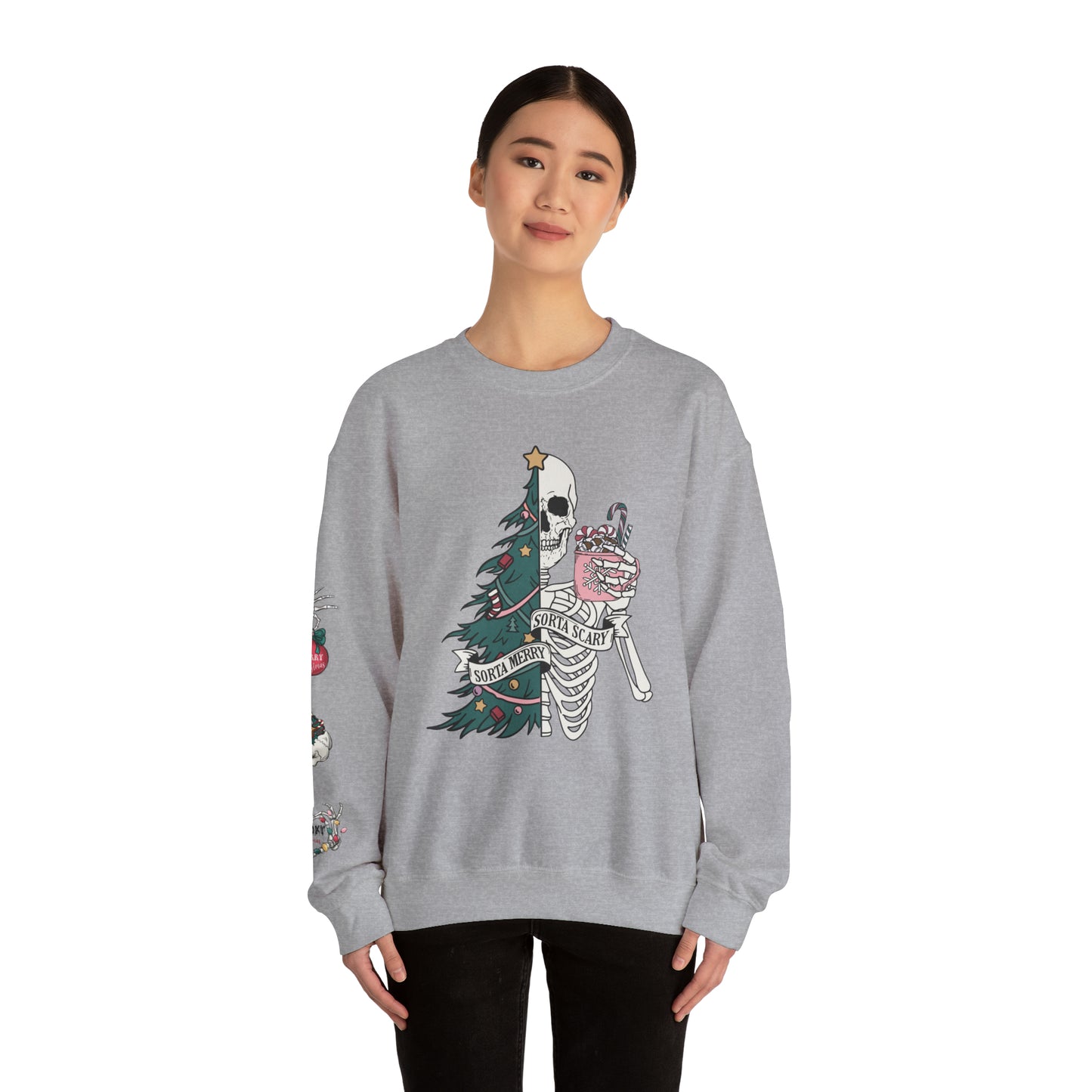 Kinda Merry Kinda Scary, Unisex Heavy Blend™ Crewneck Sweatshirt